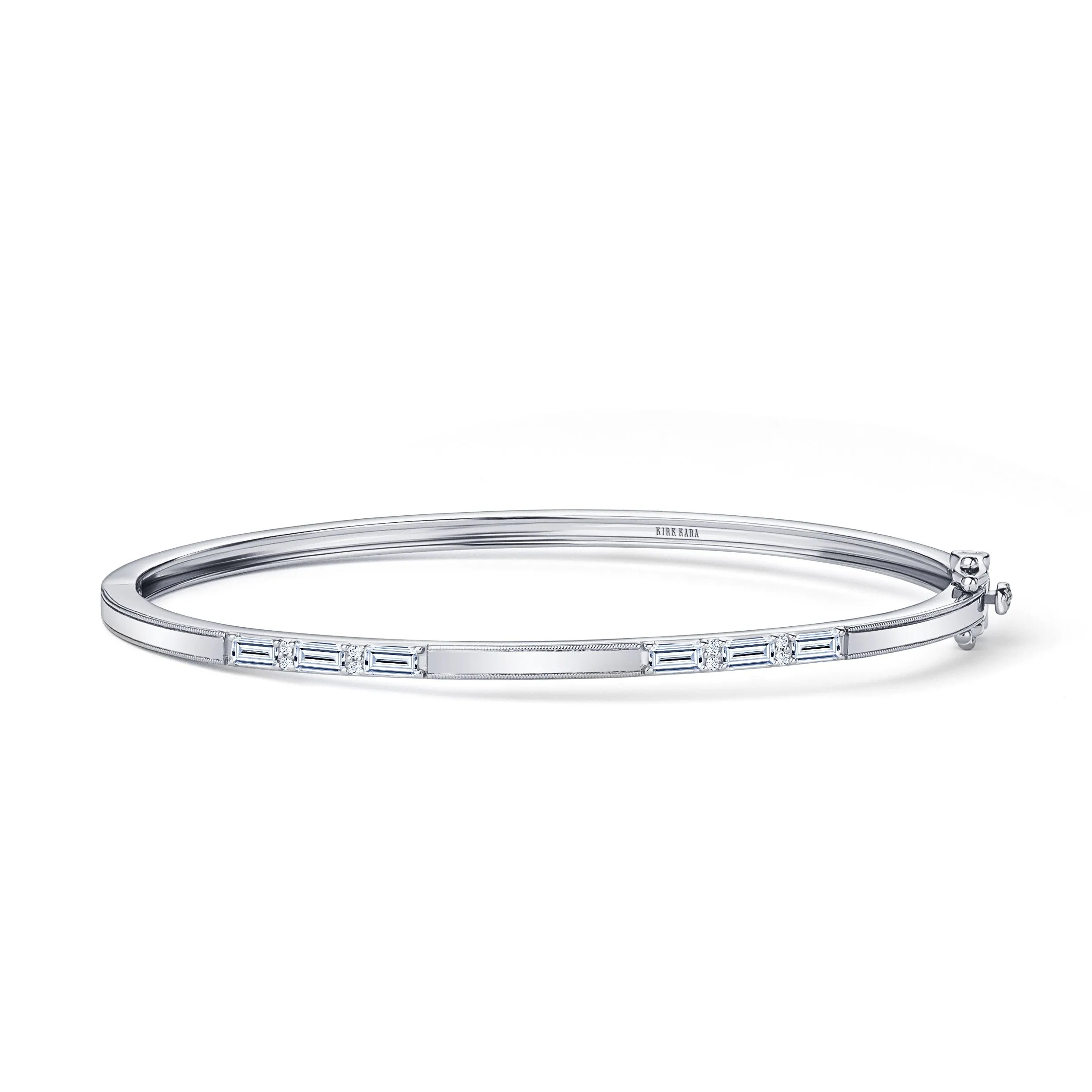 Baguette Diamond Milgrain Bangle Bracelet sold by Kirk Kara product image thumbnail 3