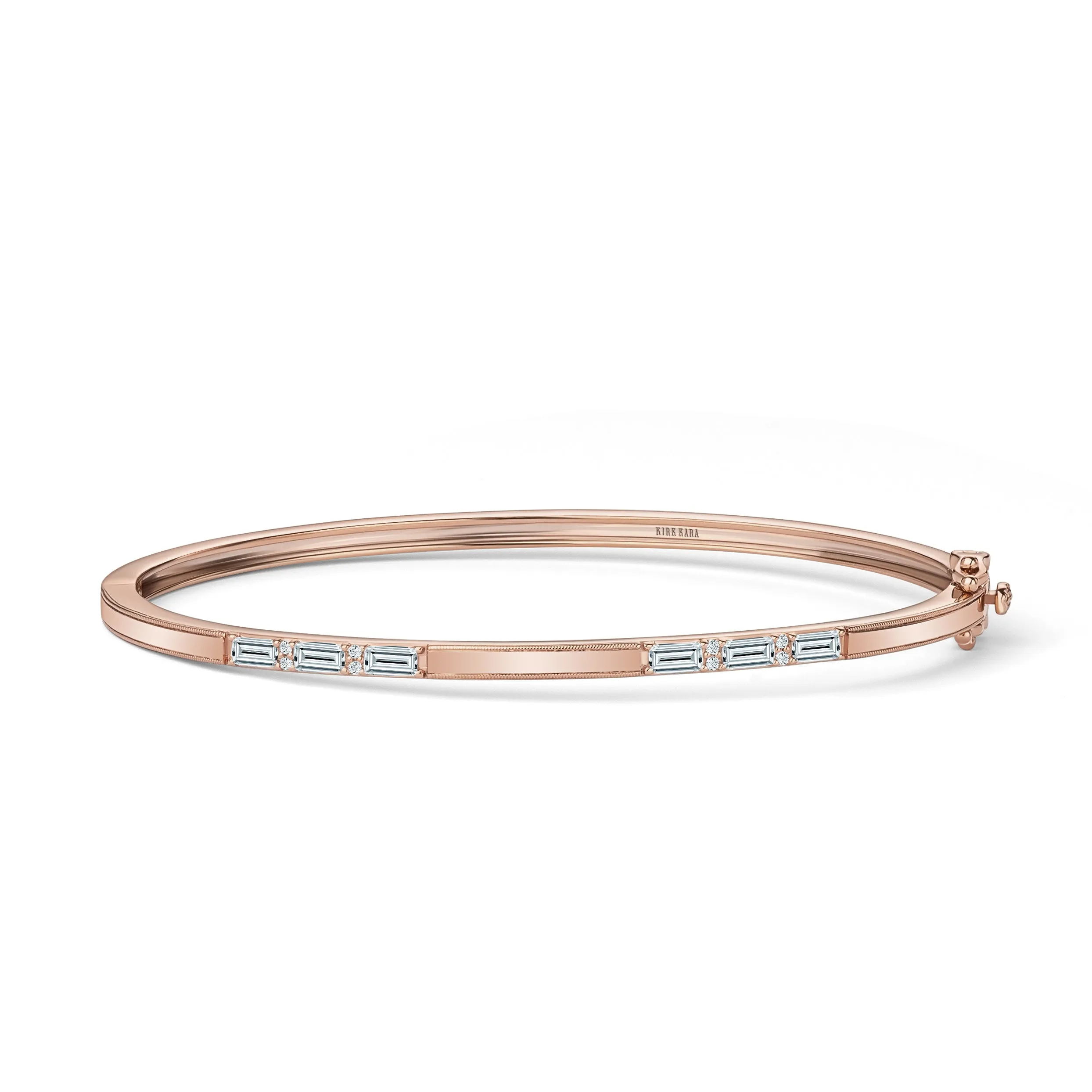 Baguette Diamond Milgrain Bangle Bracelet sold by Kirk Kara product image thumbnail 5