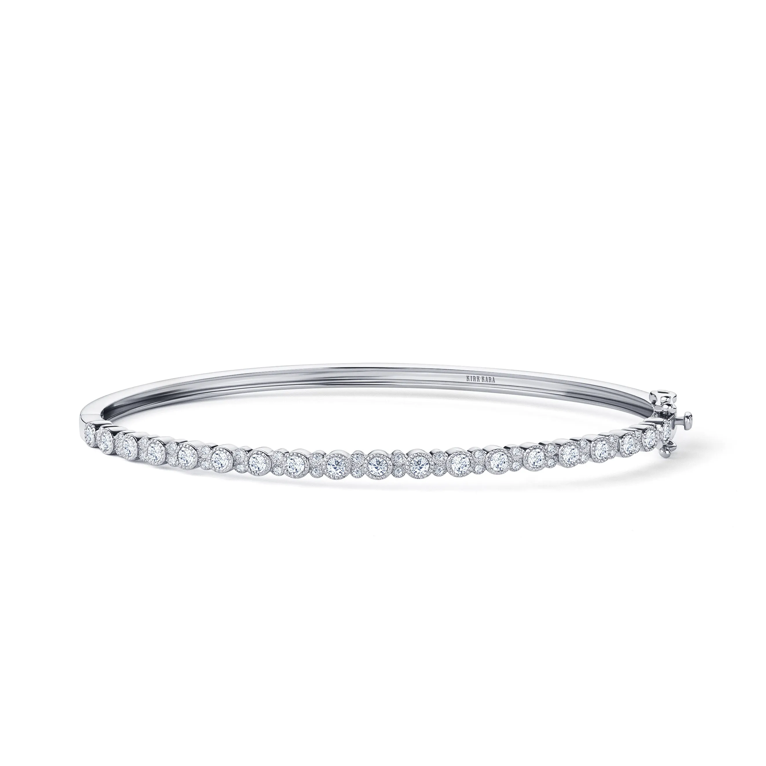Round Diamond Milgrain Bangle Bracelet sold by Kirk Kara product image thumbnail 3