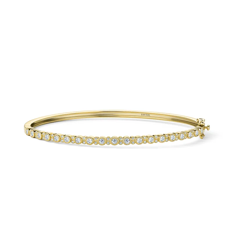 Round Diamond Milgrain Bangle Bracelet sold by Kirk Kara