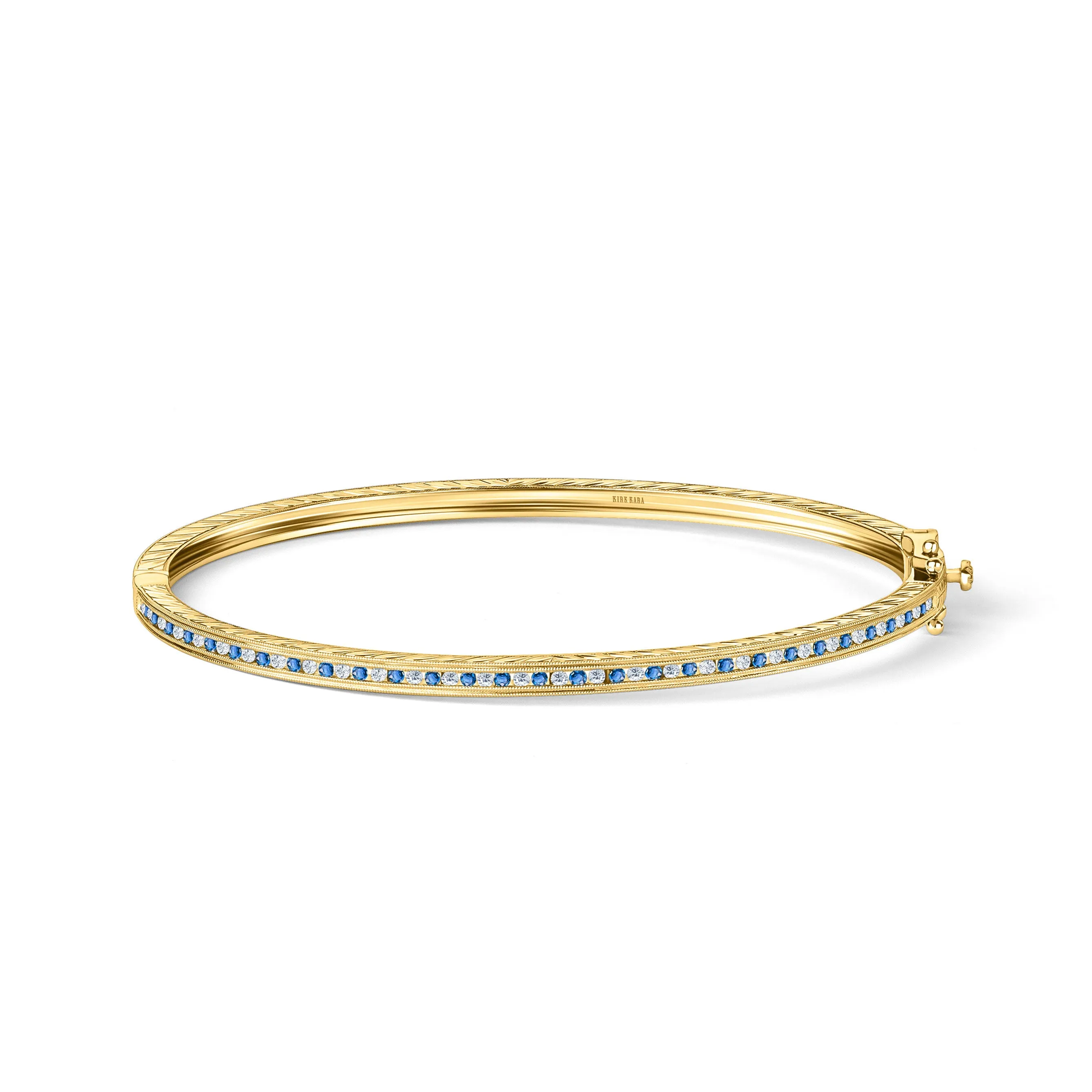 Classic Channel Sapphire Diamond Bangle Bracelet sold by Kirk Kara product image thumbnail 5