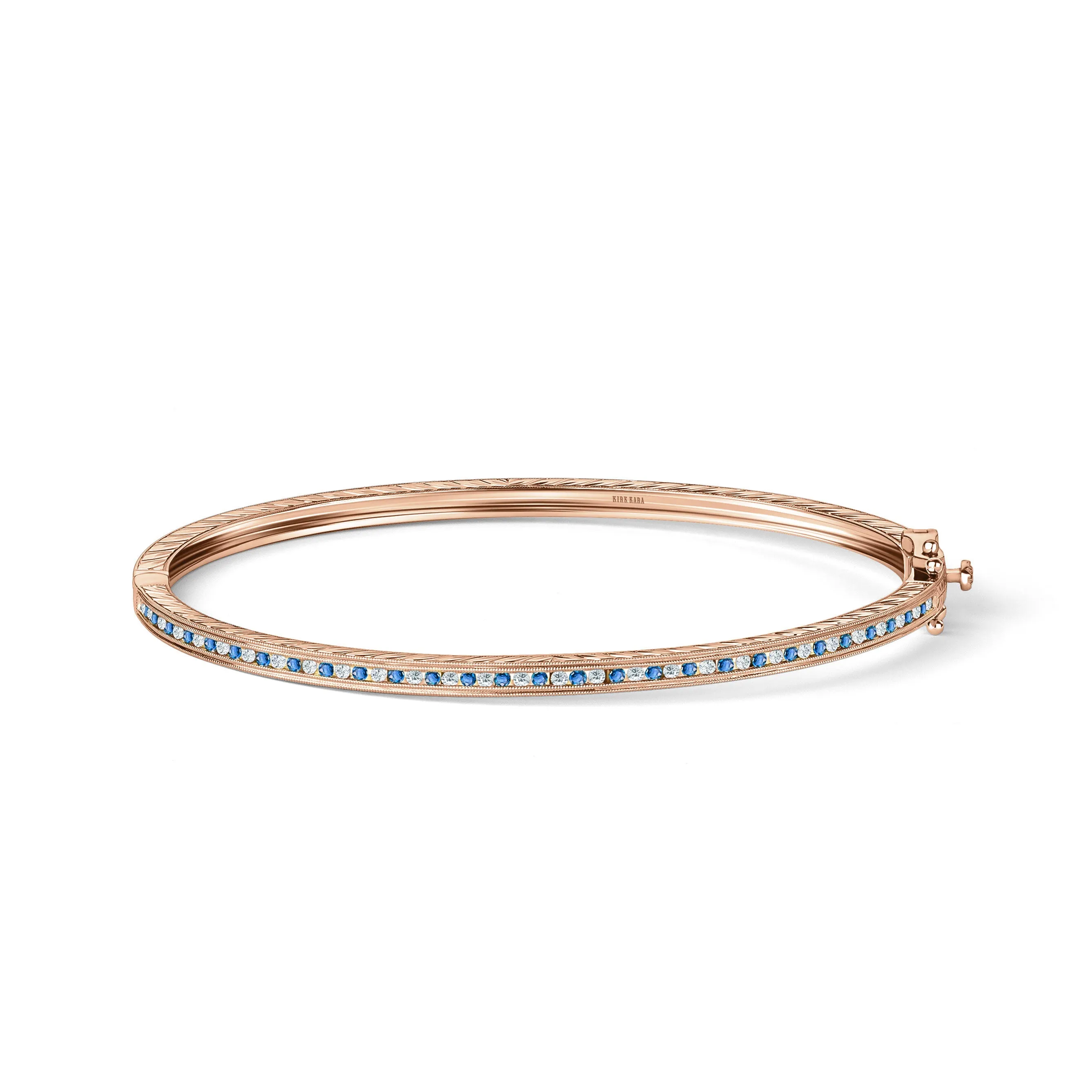 Classic Channel Sapphire Diamond Bangle Bracelet sold by Kirk Kara product image thumbnail 3