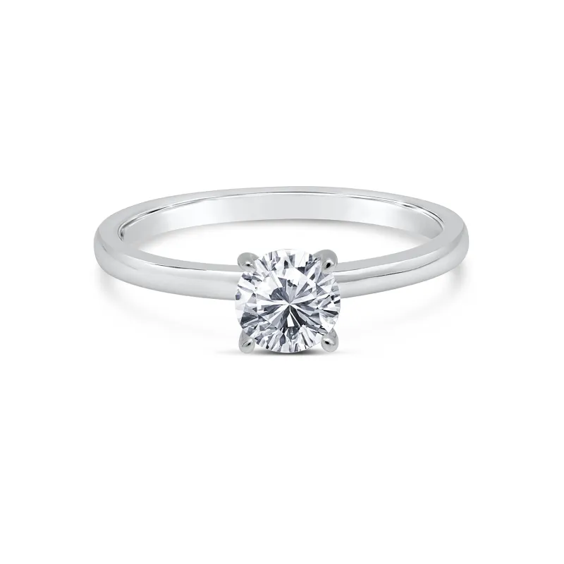 Round Solitaire Ring with 5/8ct Round Certified Lab Diamond Center sold by Kirk Kara