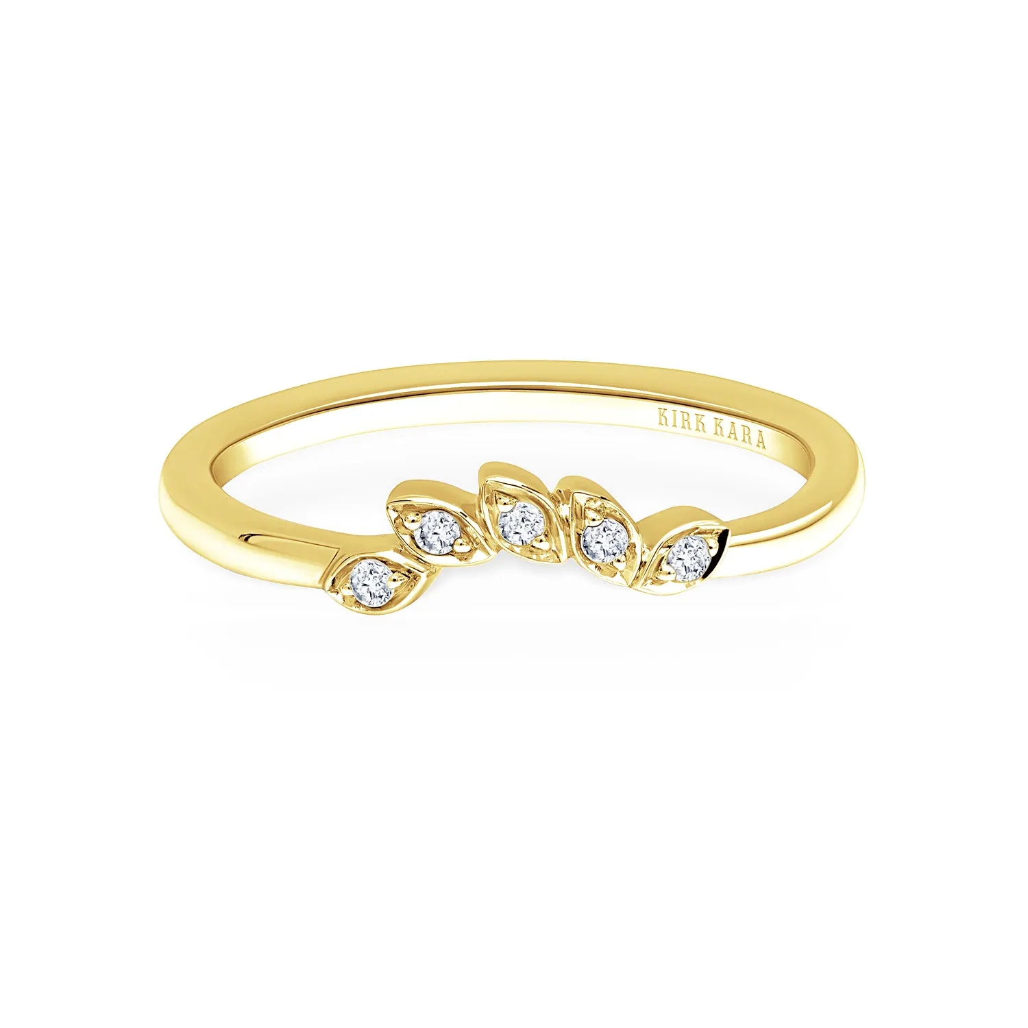 Yellow Diamond Leaf Wedding Band sold by Kirk Kara