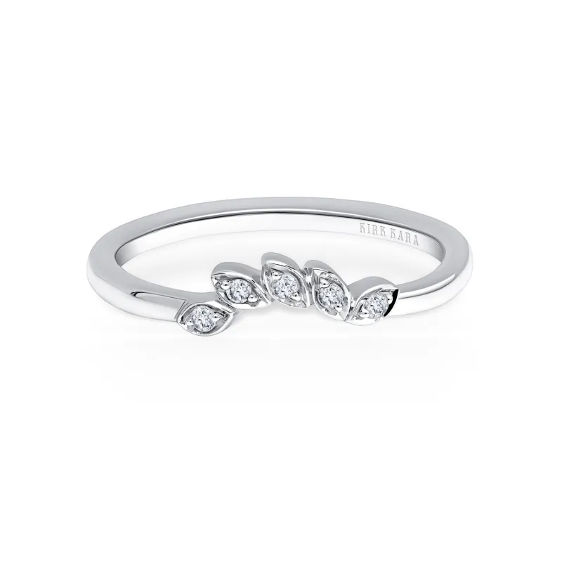 White Diamond Leaf Wedding Band sold by Kirk Kara