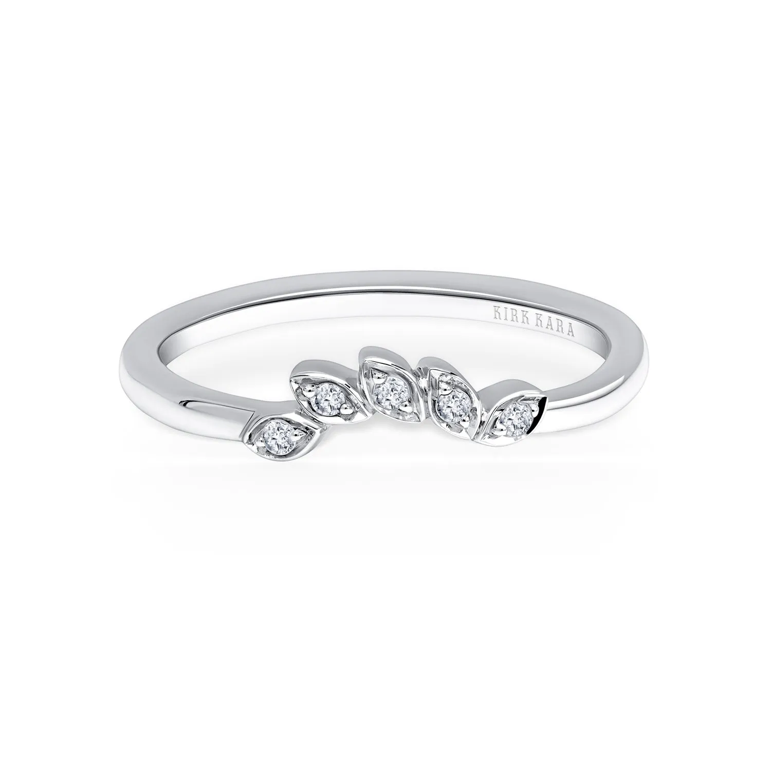 White Diamond Leaf Wedding Band sold by Kirk Kara