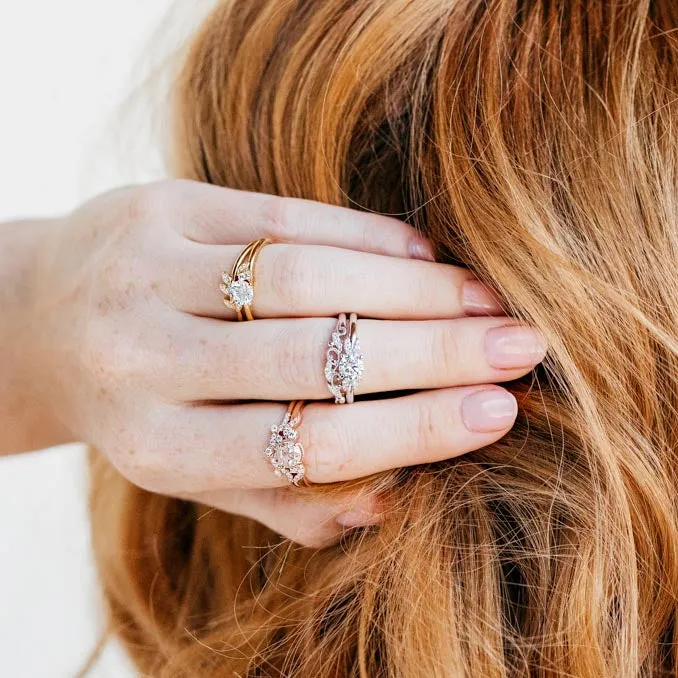 Boho Leaf Contoured Pavé Diamond Wedding Band sold by Kirk Kara product image thumbnail 2