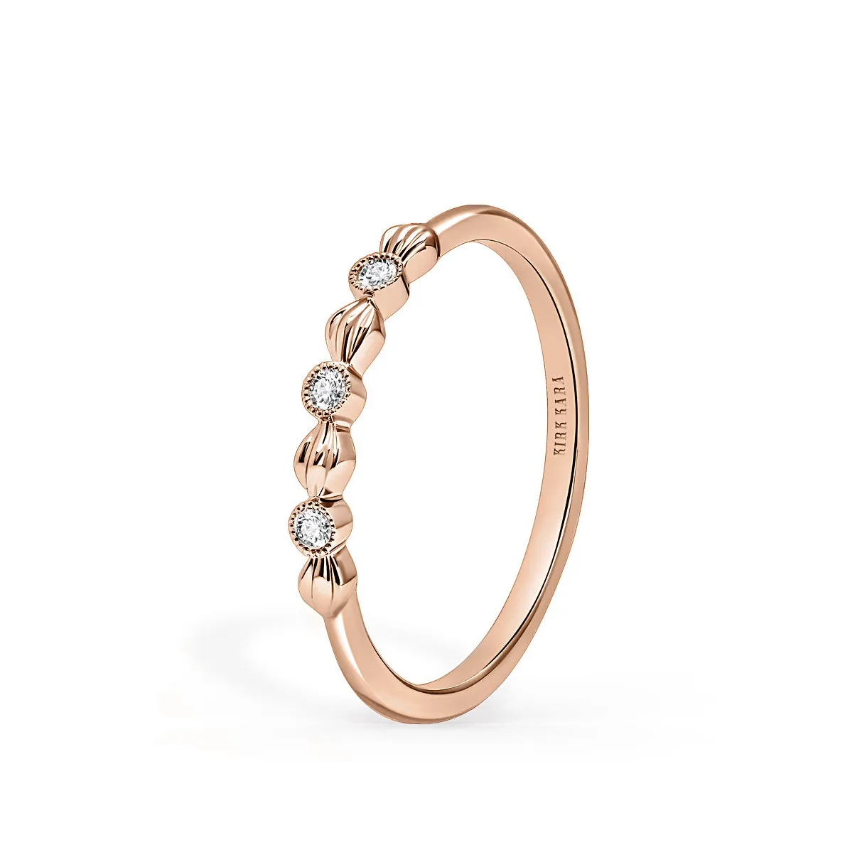 Petite Floral Diamond Wedding Band sold by Kirk Kara product image thumbnail 4