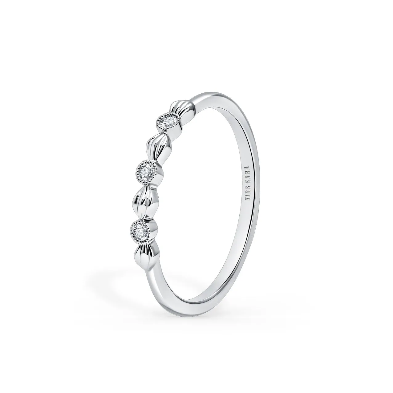 Petite Floral Diamond Wedding Band sold by Kirk Kara product image thumbnail 2