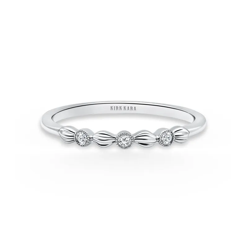 Petite Floral Diamond Wedding Band sold by Kirk Kara
