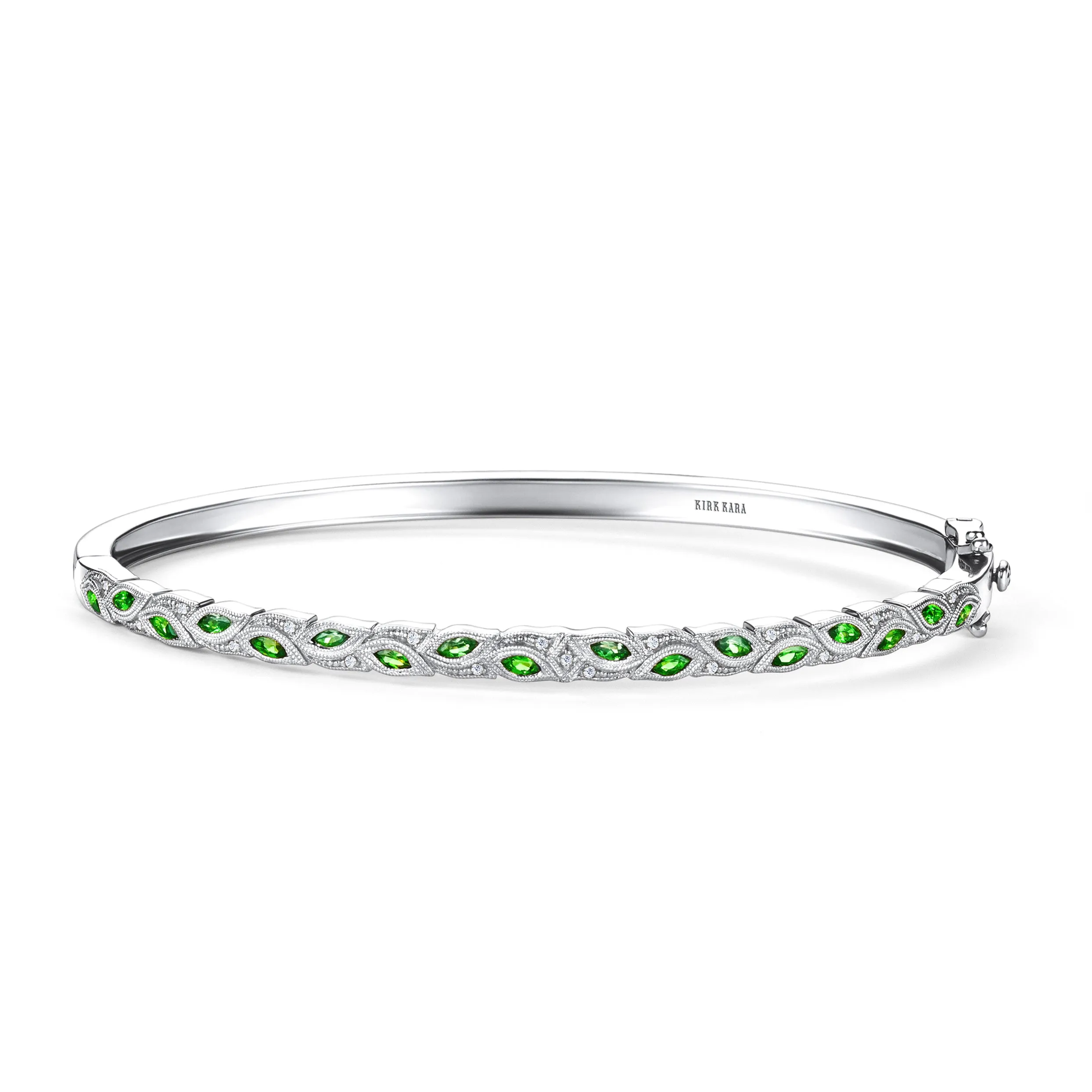 Botanical Floral Tsavorite Marquise Bangle Bracelet sold by Kirk Kara product image thumbnail 3