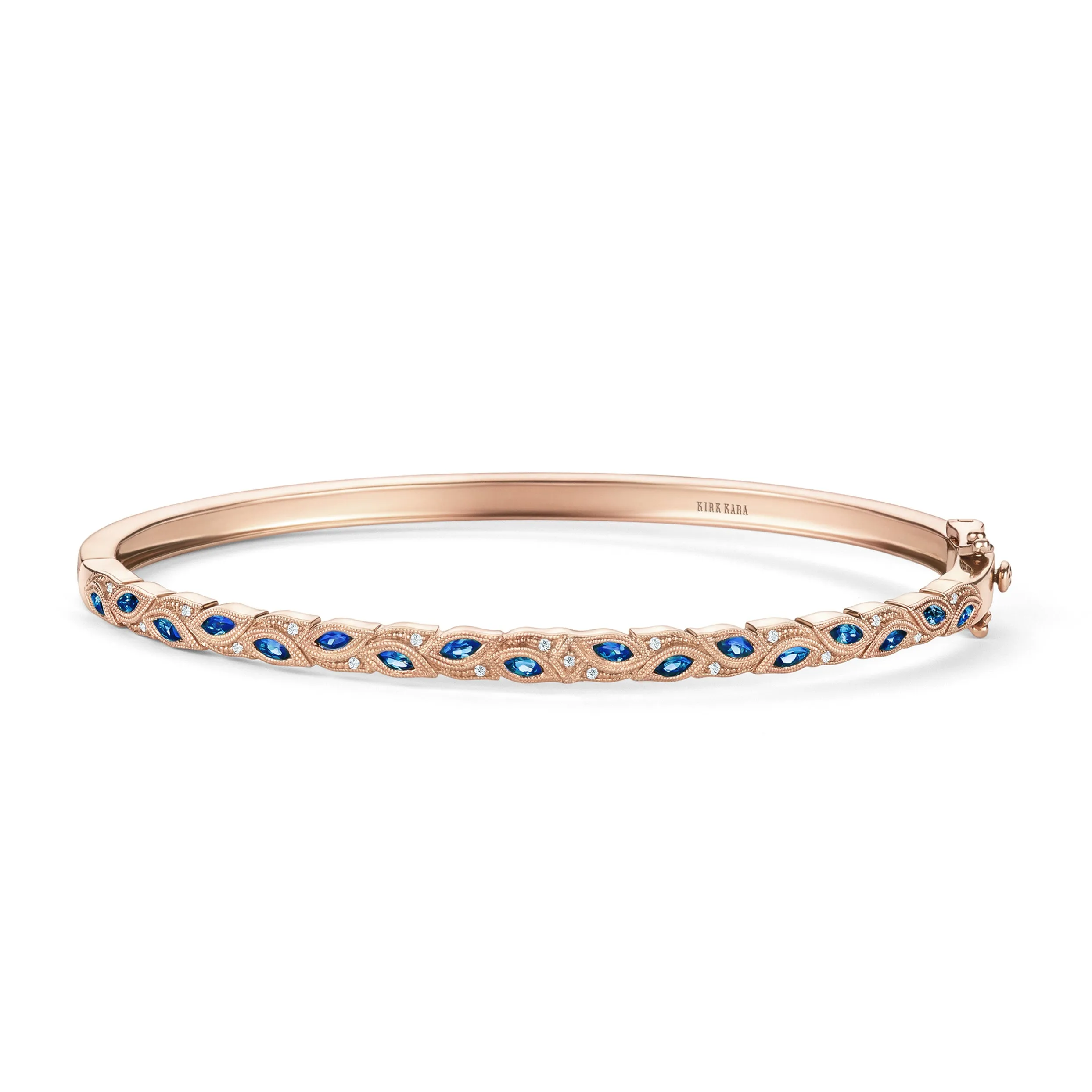 Botanical Floral Blue Sapphire Marquise Bangle Bracelet sold by Kirk Kara product image thumbnail 3