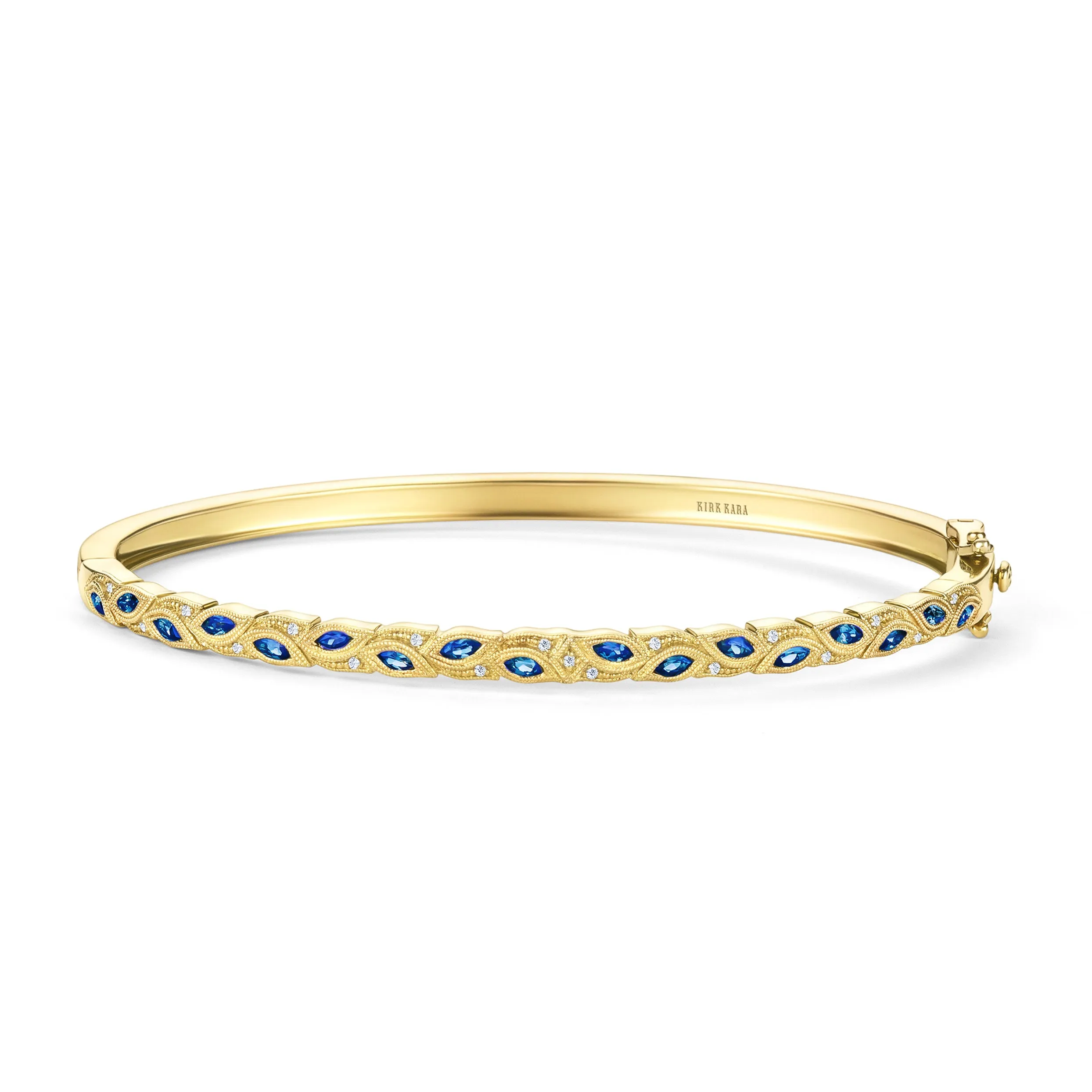 Botanical Floral Blue Sapphire Marquise Bangle Bracelet sold by Kirk Kara product image thumbnail 5