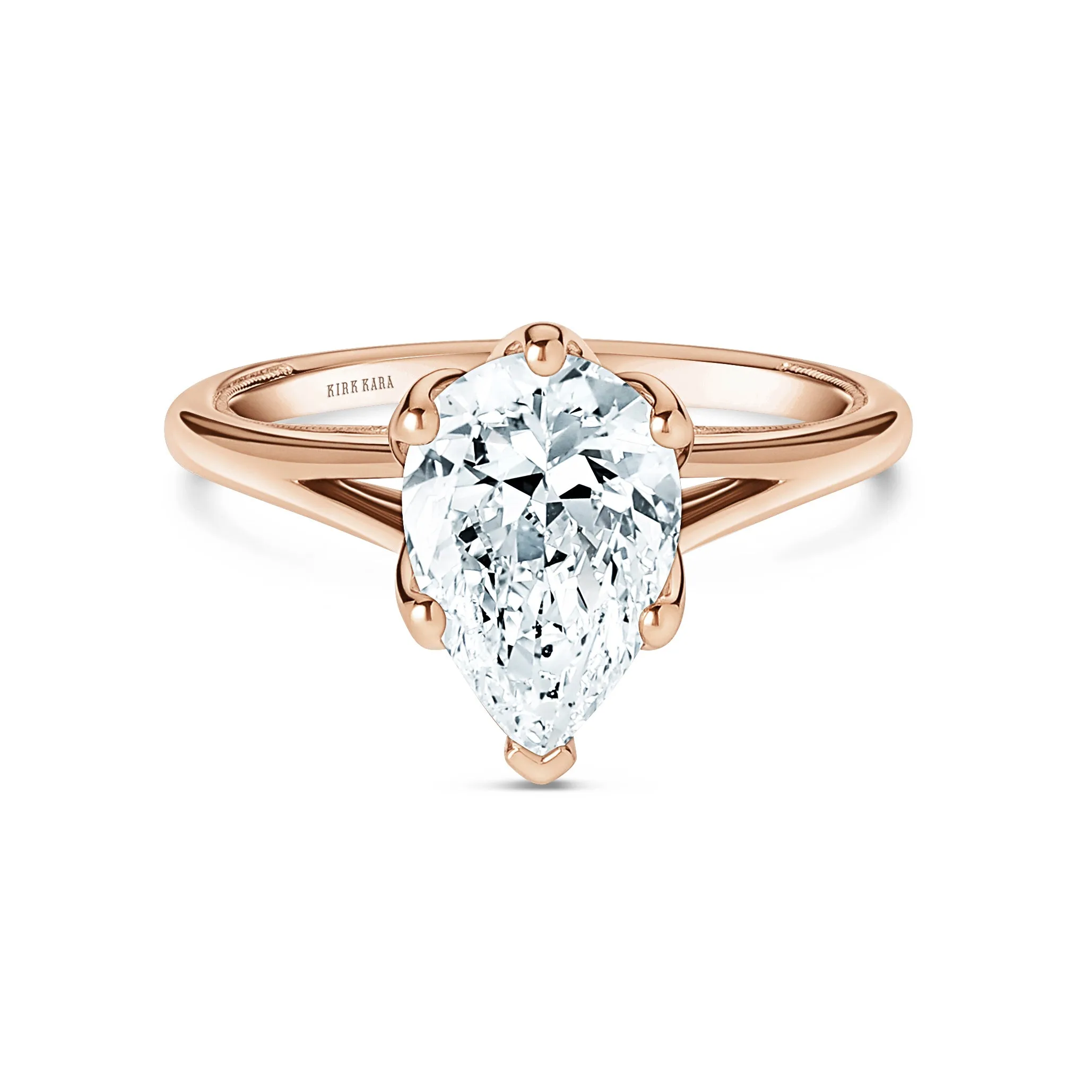 Fancy Split Shank High Polish Engagement Ring sold by Kirk Kara product image thumbnail 5