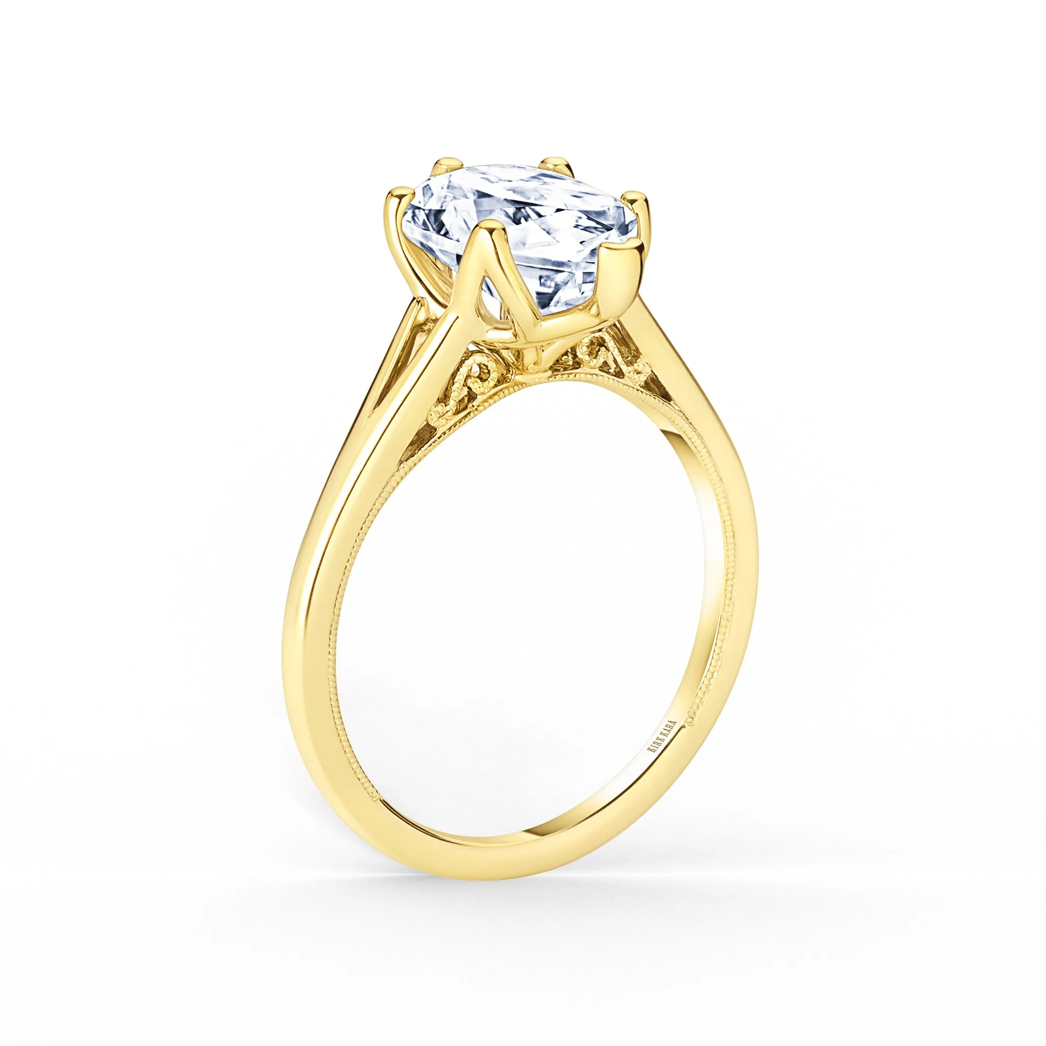 Fancy Split Shank High Polish Engagement Ring sold by Kirk Kara product image thumbnail 2
