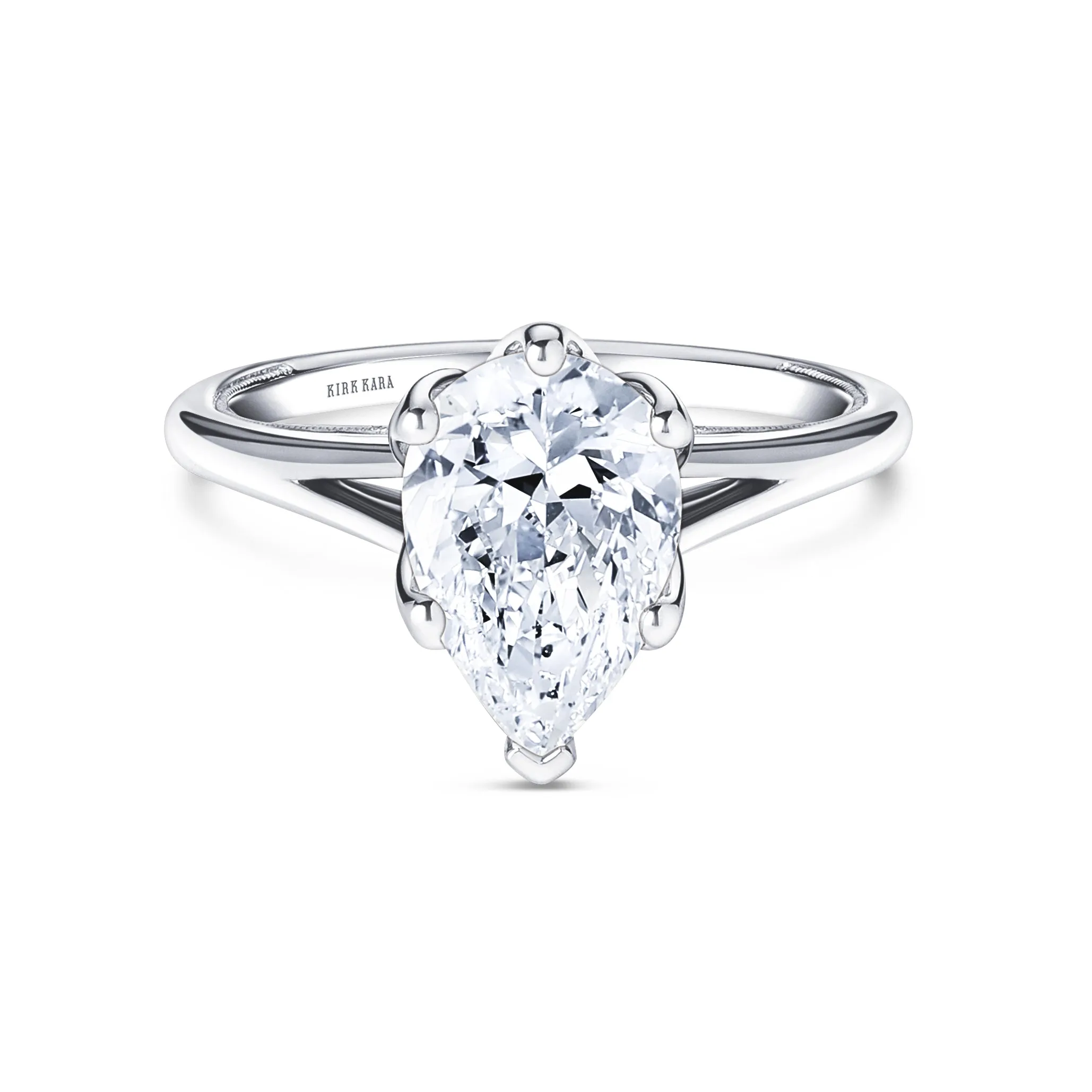 Fancy Split Shank High Polish Engagement Ring sold by Kirk Kara product image thumbnail 3