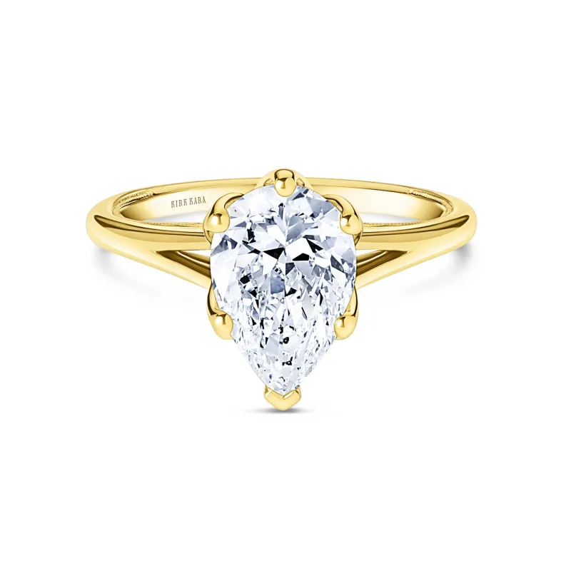 Fancy Split Shank High Polish Engagement Ring sold by Kirk Kara