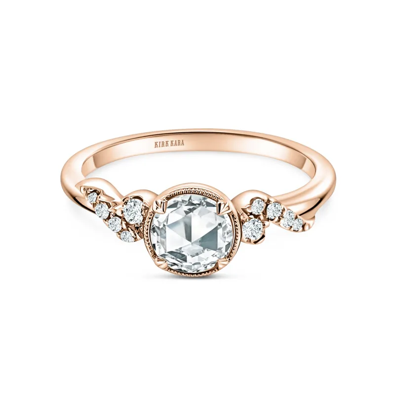 Royal Swirl Rose Cut Ring with 1/2ct Rose Cut Natural Diamond Center sold by Kirk Kara