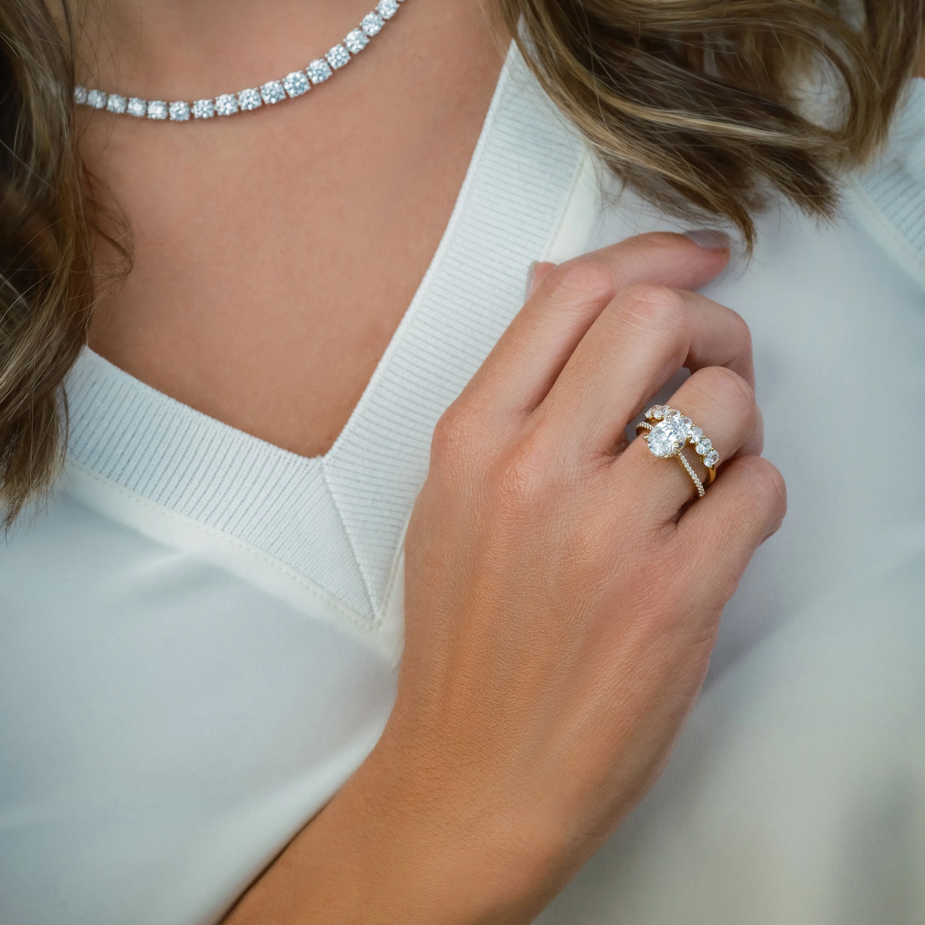 Hidden Halo Classic Ring with 1 1/2ct Oval Certified Lab Diamond Center sold by Kirk Kara product image thumbnail 2