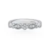 White Floral Clover Diamond Wedding Band sold by Kirk Kara