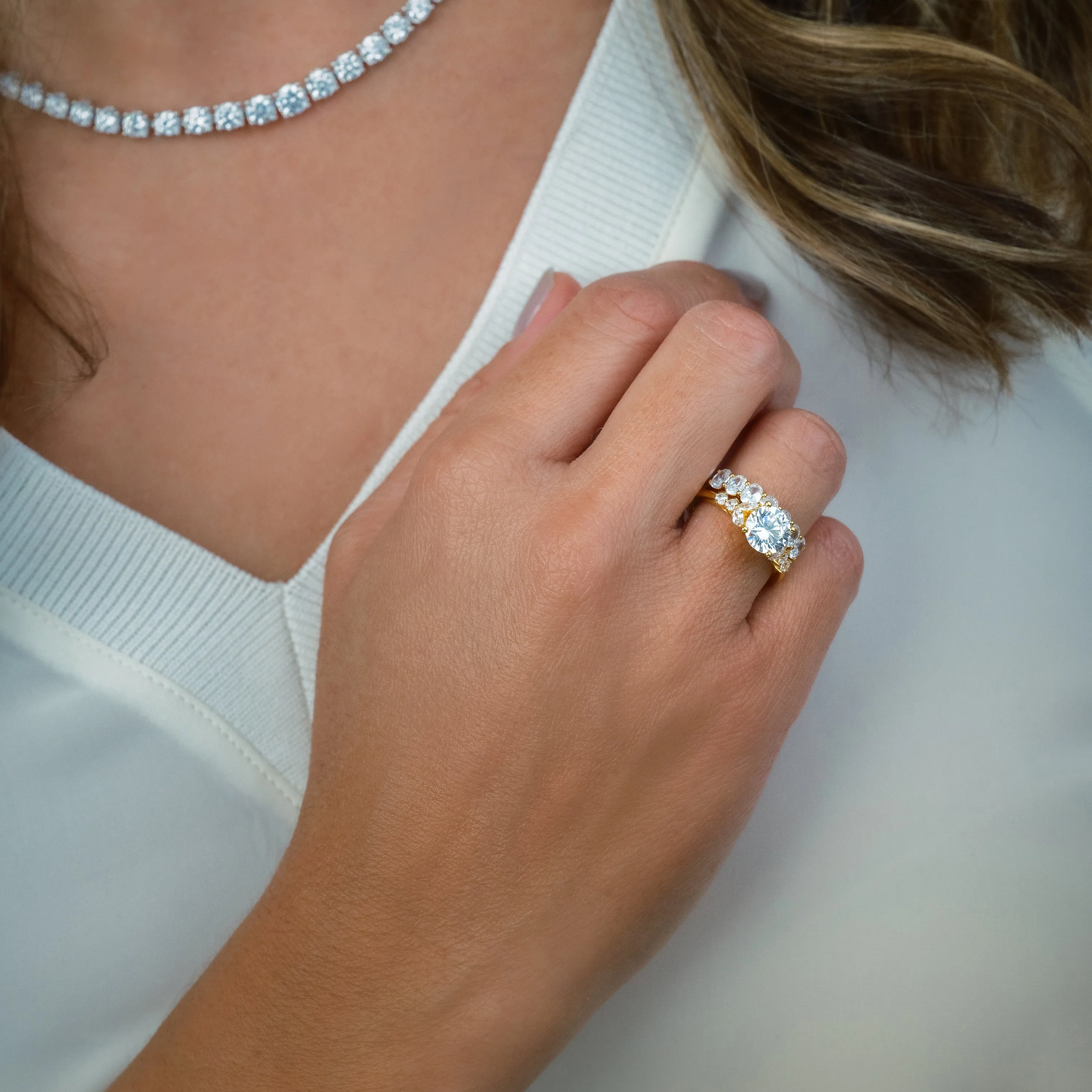 Marquise Diamond Cathedral Ring with 1 1/2ct Round Certified Lab Diamond Center sold by Kirk Kara product image thumbnail 2