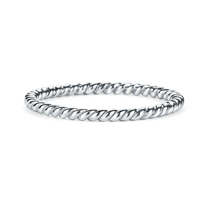 White Classic Rope Wedding Band sold by Kirk Kara