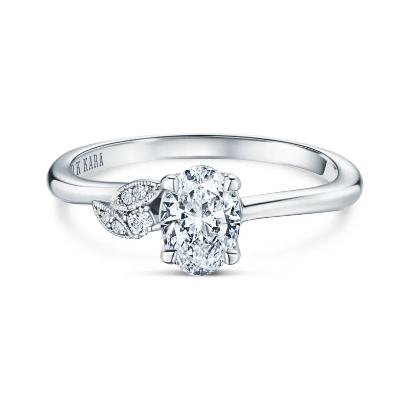 Boho Leaf Pavé Diamond Engagement Ring sold by Kirk Kara