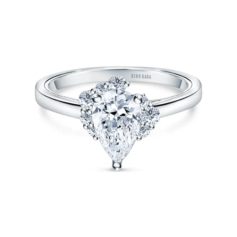 Asymmetrical Cluster Boho Diamond Engagement Ring made by Kirk Kara