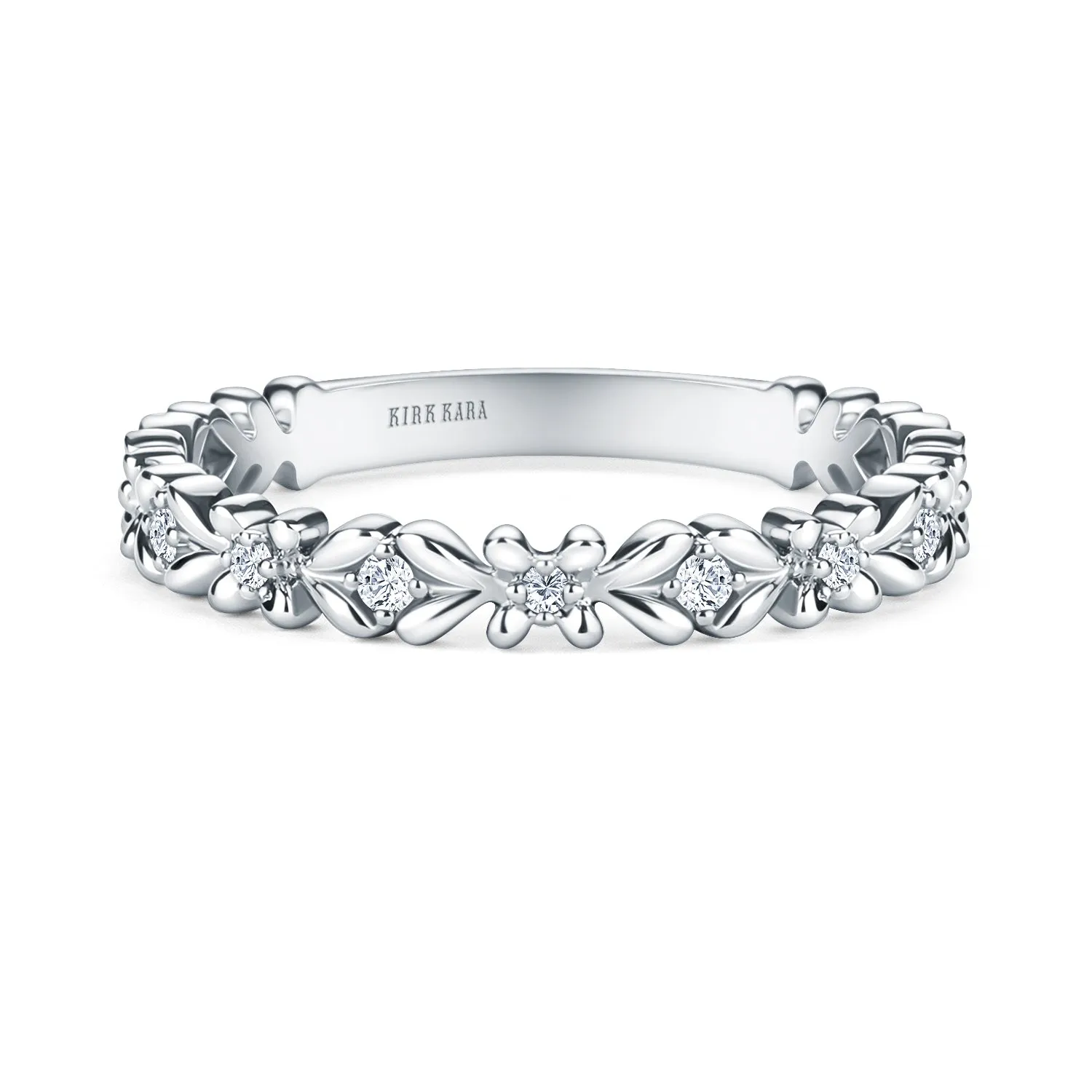 Floral Inspired Diamond Wedding Band sold by Kirk Kara