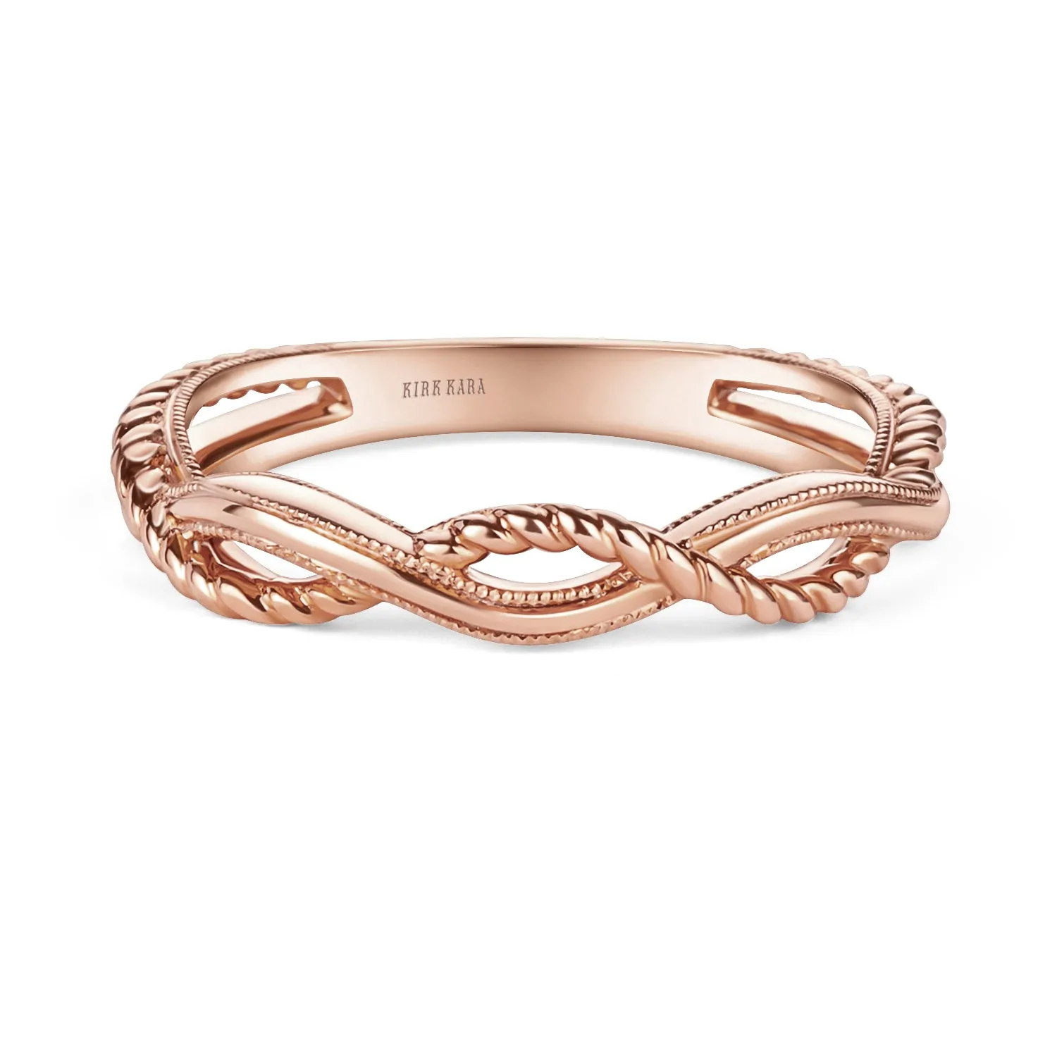 Rope Twist Milgrain Wedding Band sold by Kirk Kara product image thumbnail 3