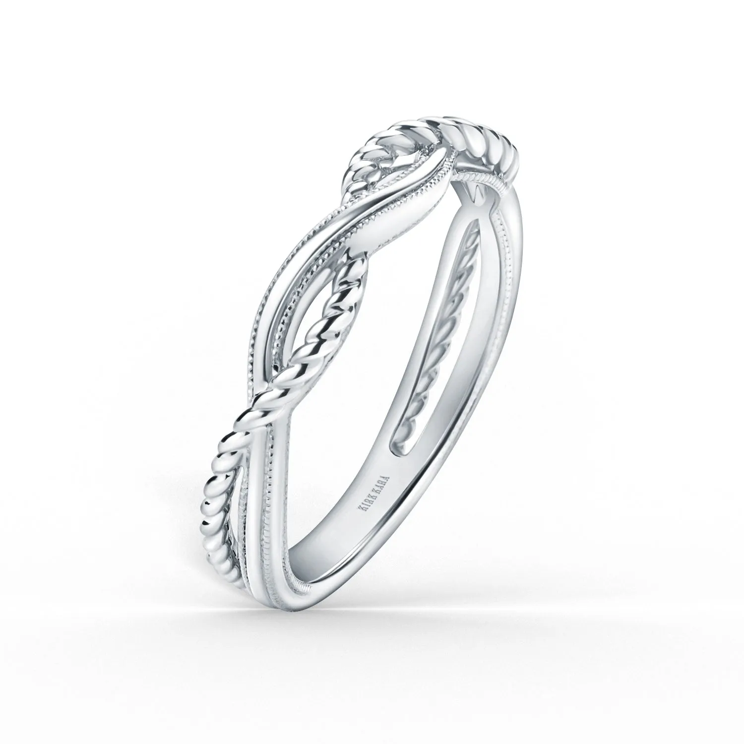 Rope Twist Milgrain Wedding Band sold by Kirk Kara product image thumbnail 2
