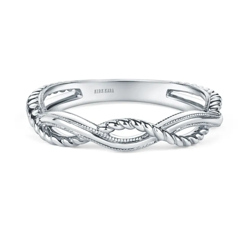 Rope Twist Milgrain Wedding Band made by Kirk Kara