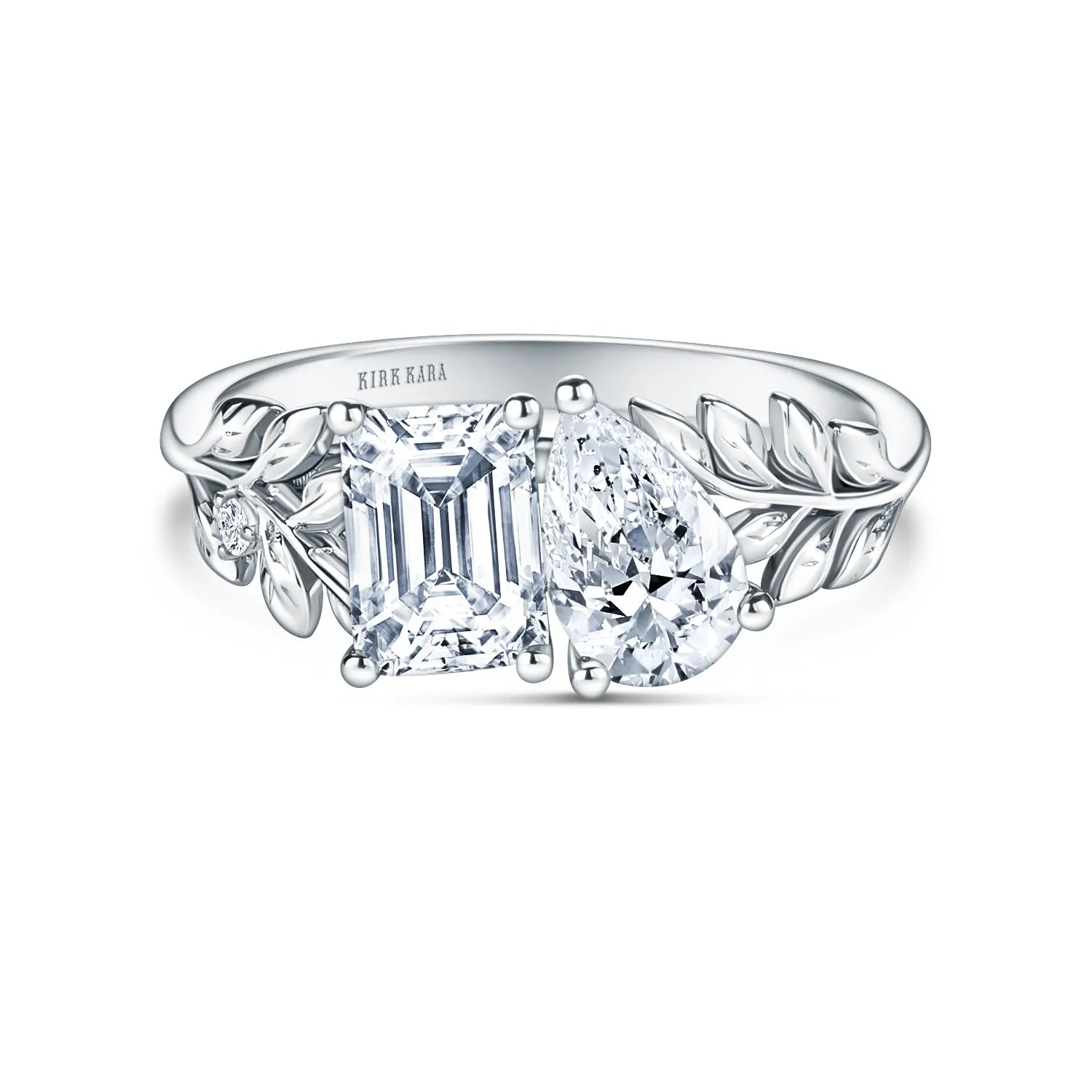 Floral Leaf Inspired Moi et Toi Diamond Engagement Ring sold by Kirk Kara product image thumbnail 4