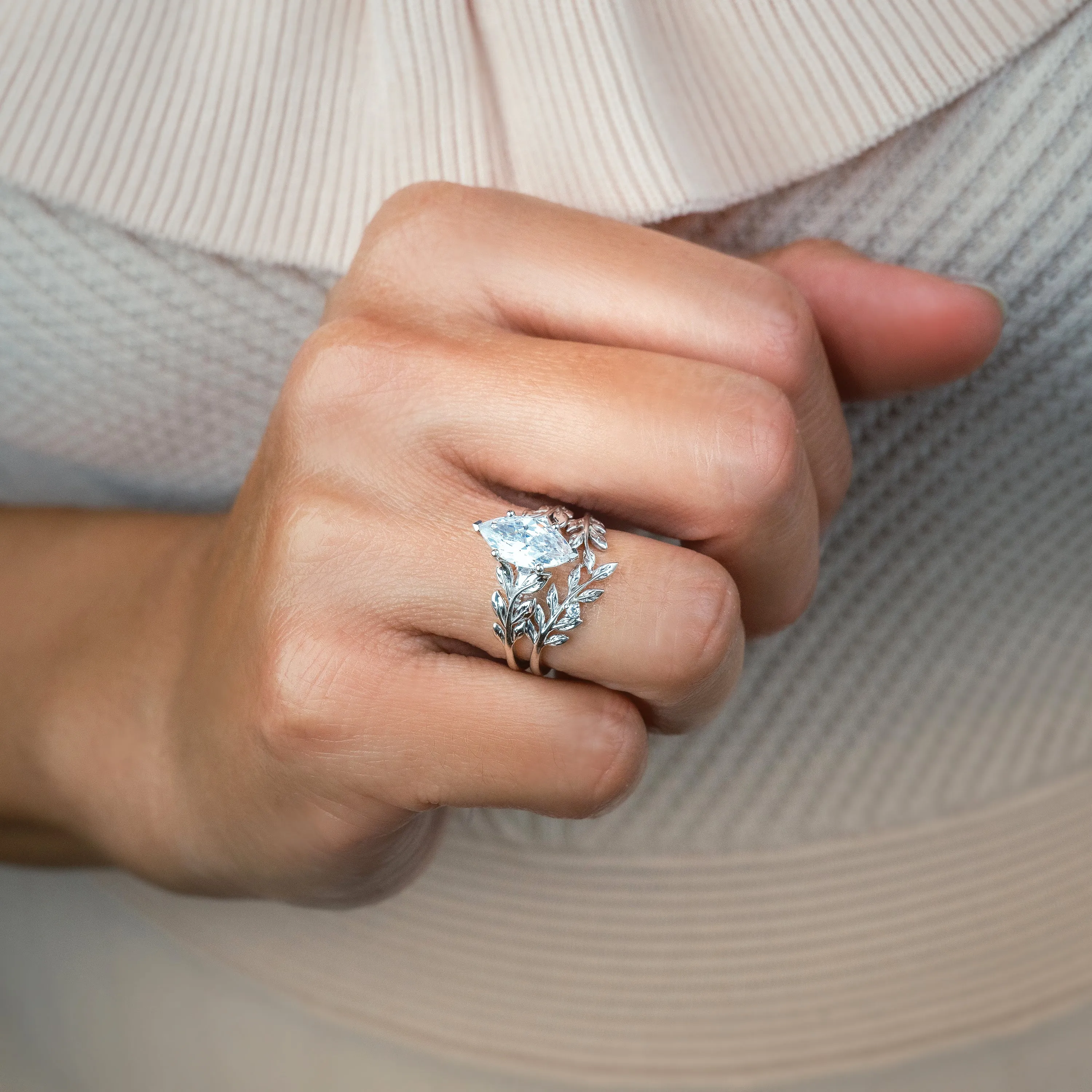 Floral Leaf Inspired Fashion Wedding Band sold by Kirk Kara product image thumbnail 5