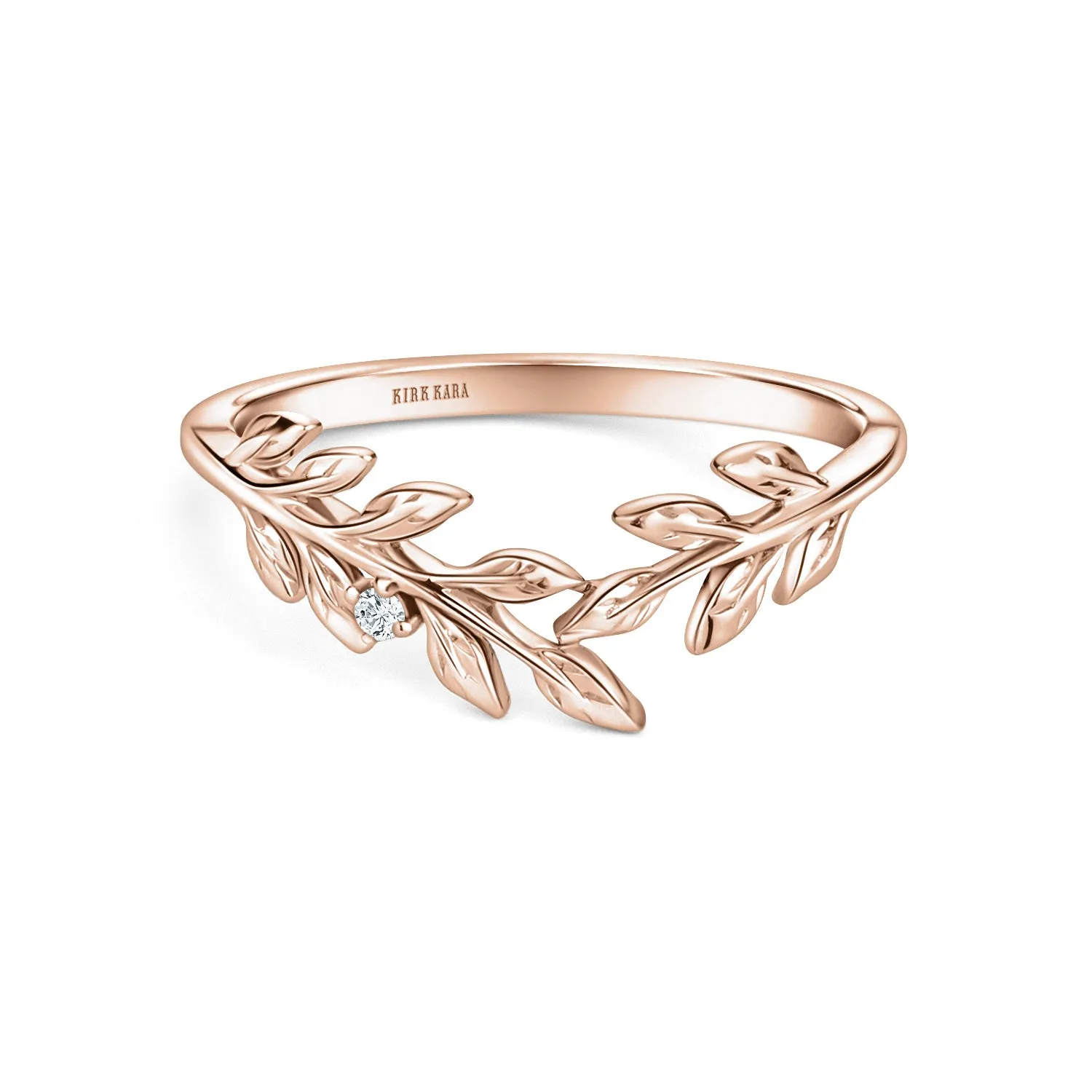 Floral Leaf Inspired Fashion Wedding Band sold by Kirk Kara product image thumbnail 4