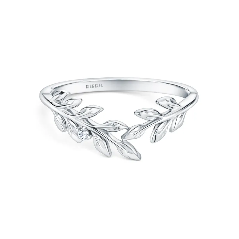Floral Leaf Inspired Fashion Wedding Band made by Kirk Kara