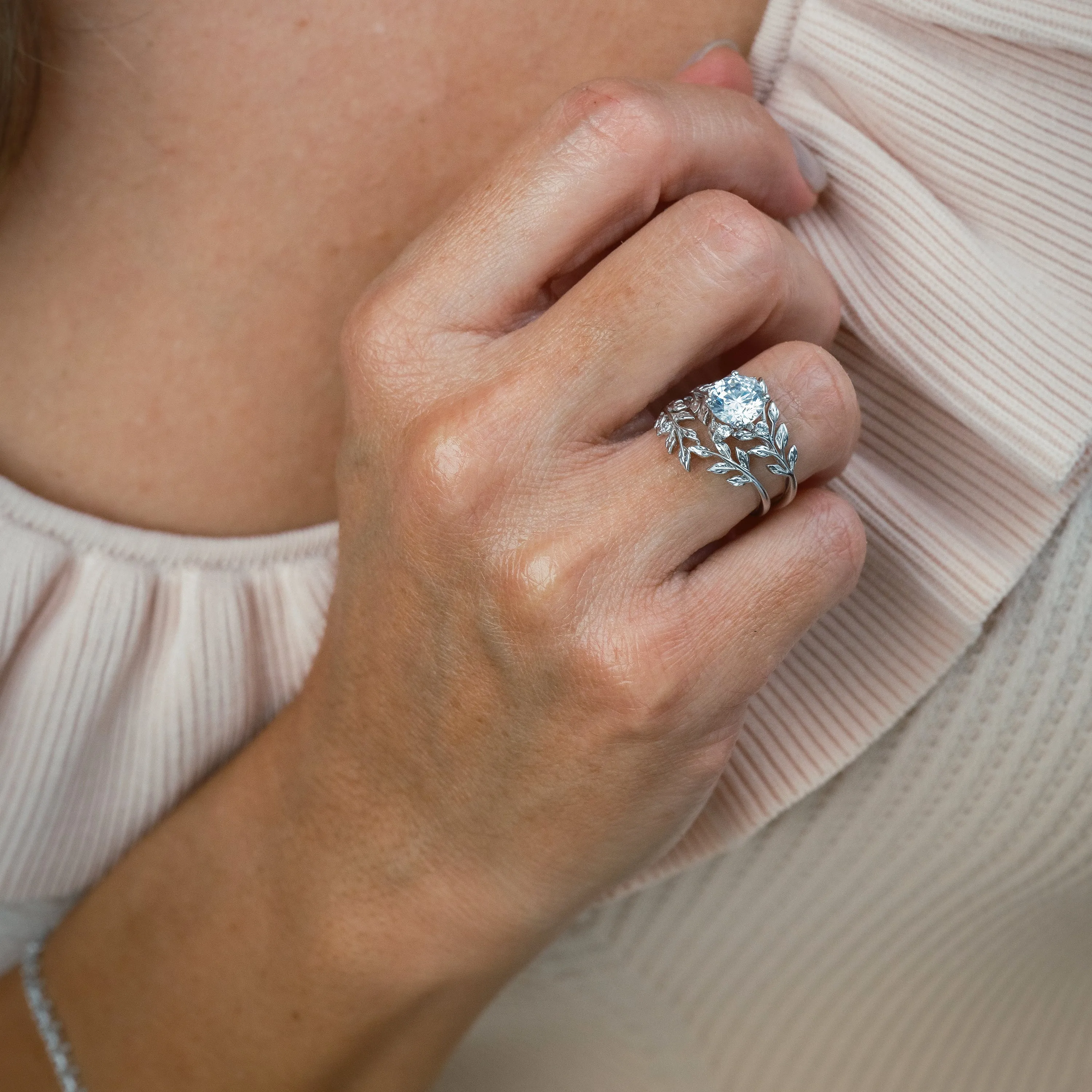 Floral Leaf Inspired Bypass Engagement Ring sold by Kirk Kara product image thumbnail 2