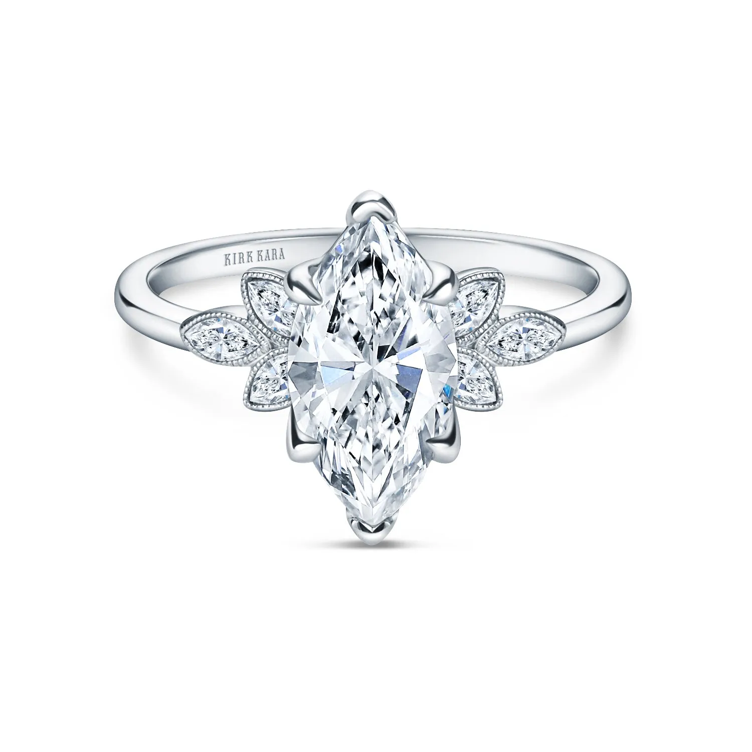 Floral Marquise Boho Diamond Engagement Ring sold by Kirk Kara product image thumbnail 5