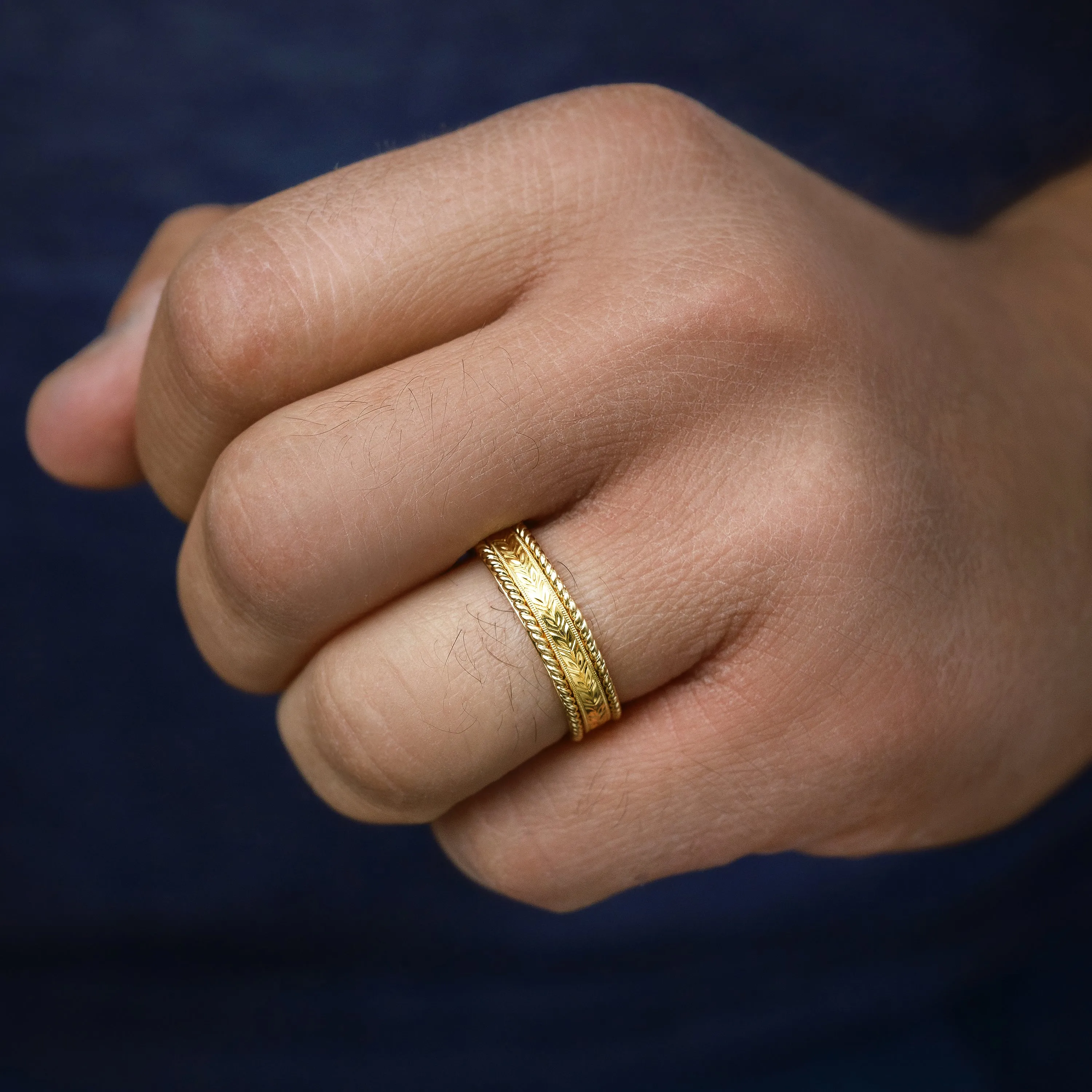 Floral Engraved Rope Wedding Band, 5.50mm sold by Kirk Kara product image thumbnail 2
