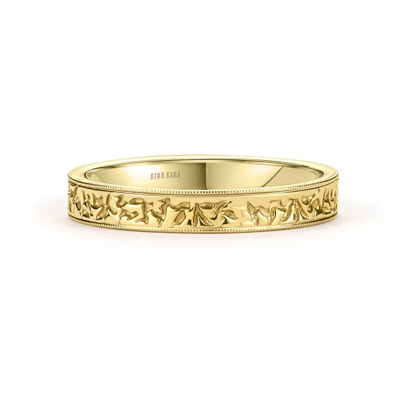 Thin Nugget Engraved Wedding Band, 3mm made by Kirk Kara