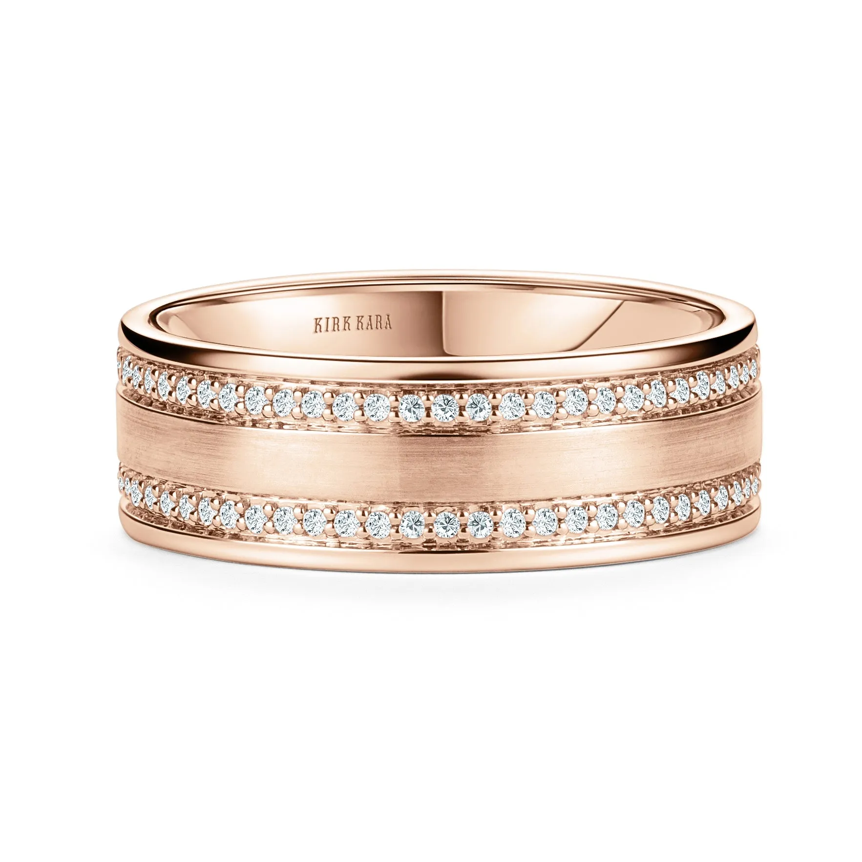 Diamond Eternity Satin Wedding Band, 7.5mm sold by Kirk Kara product image thumbnail 4
