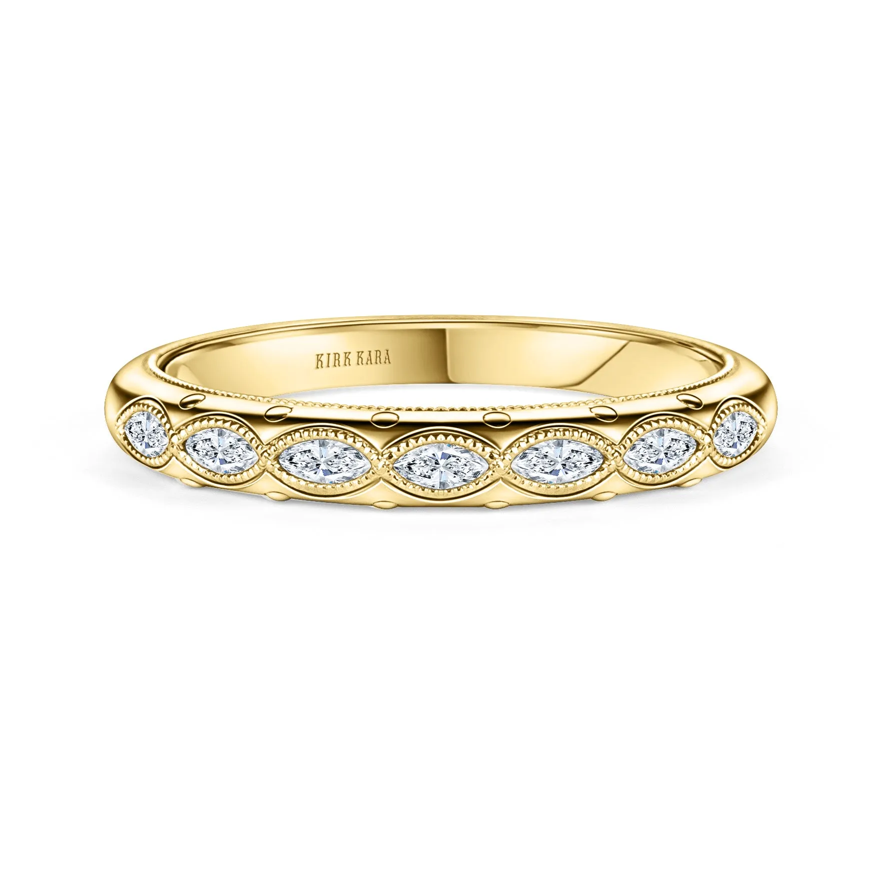 Floral Diamond Marquise Accent Wedding Band sold by Kirk Kara