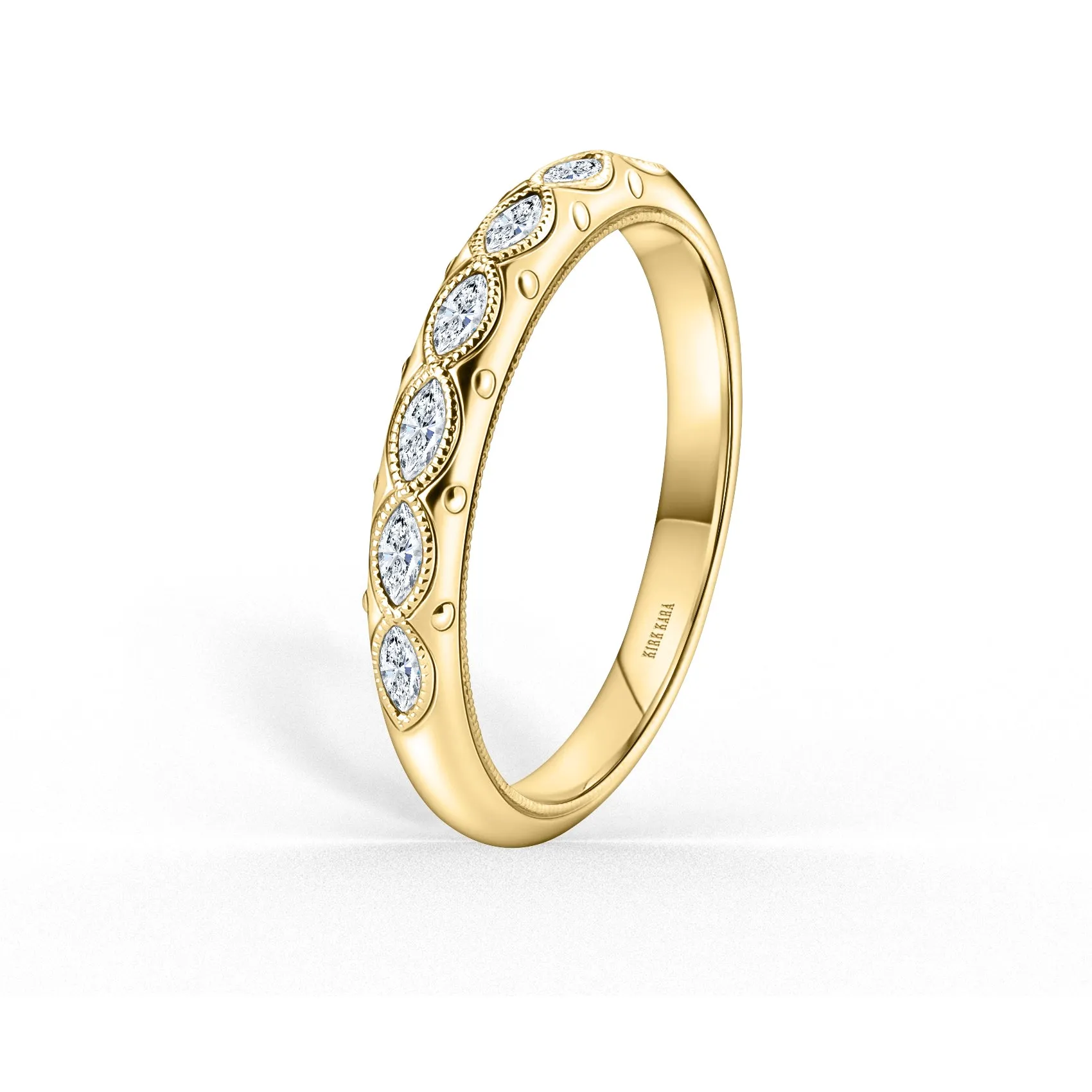 Floral Diamond Marquise Accent Wedding Band sold by Kirk Kara product image thumbnail 2