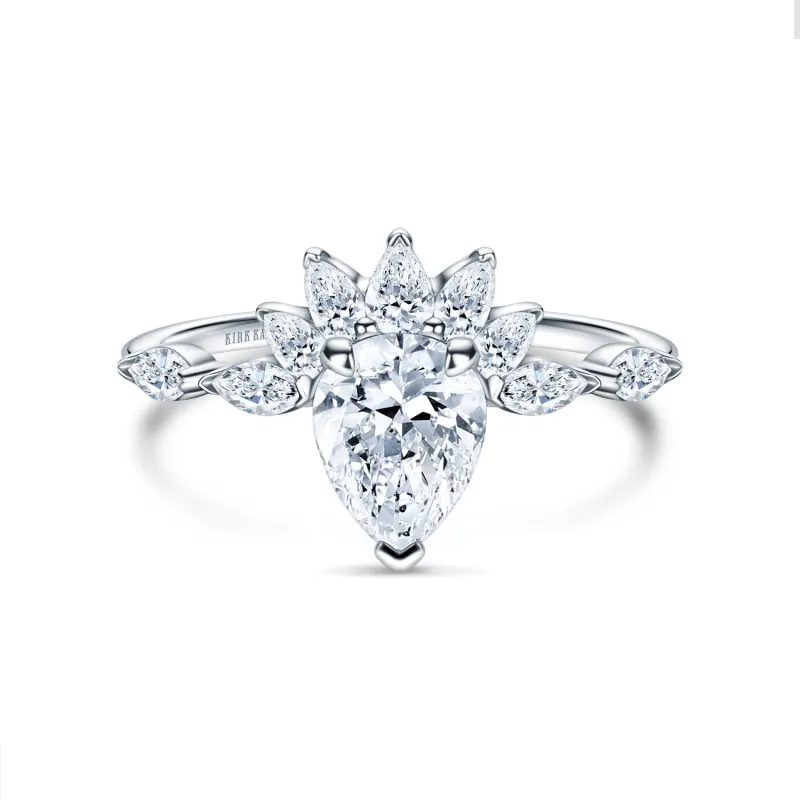 Glamorous Boho Floating Diamond Engagement Ring made by Kirk Kara