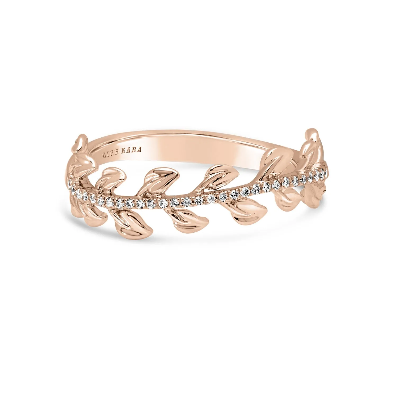 Leaf Design Diamond Wedding Band sold by Kirk Kara product image thumbnail 4