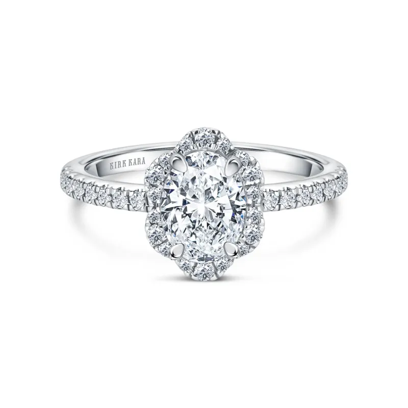 Floral Delicate Halo Diamond Engagement Ring sold by Kirk Kara