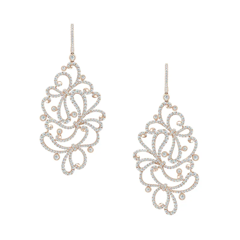 Elegant Bow Fancy Diamond Drop Earrings sold by Kirk Kara