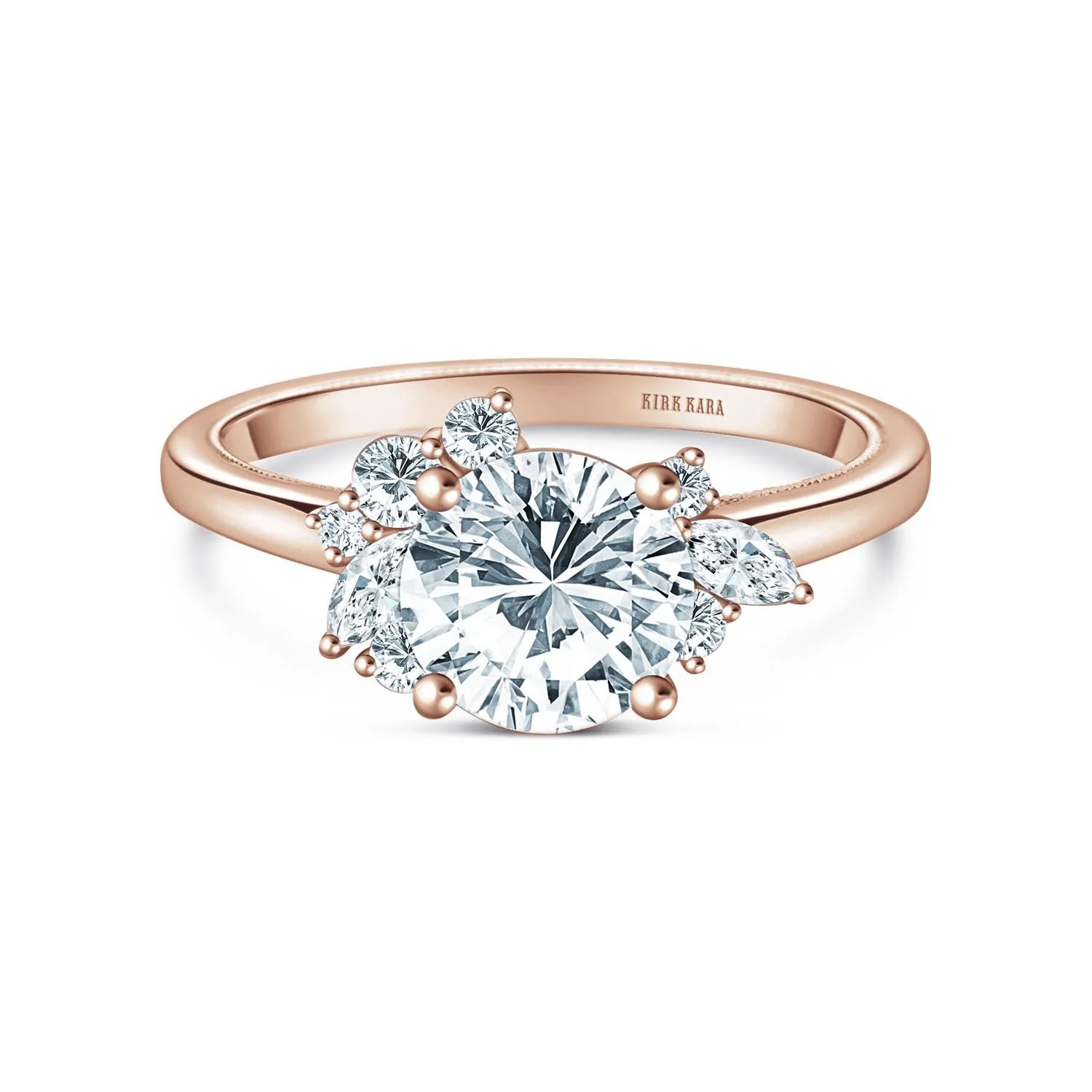 Fancy Cluster Boho Diamond Engagement Ring sold by Kirk Kara product image thumbnail 4