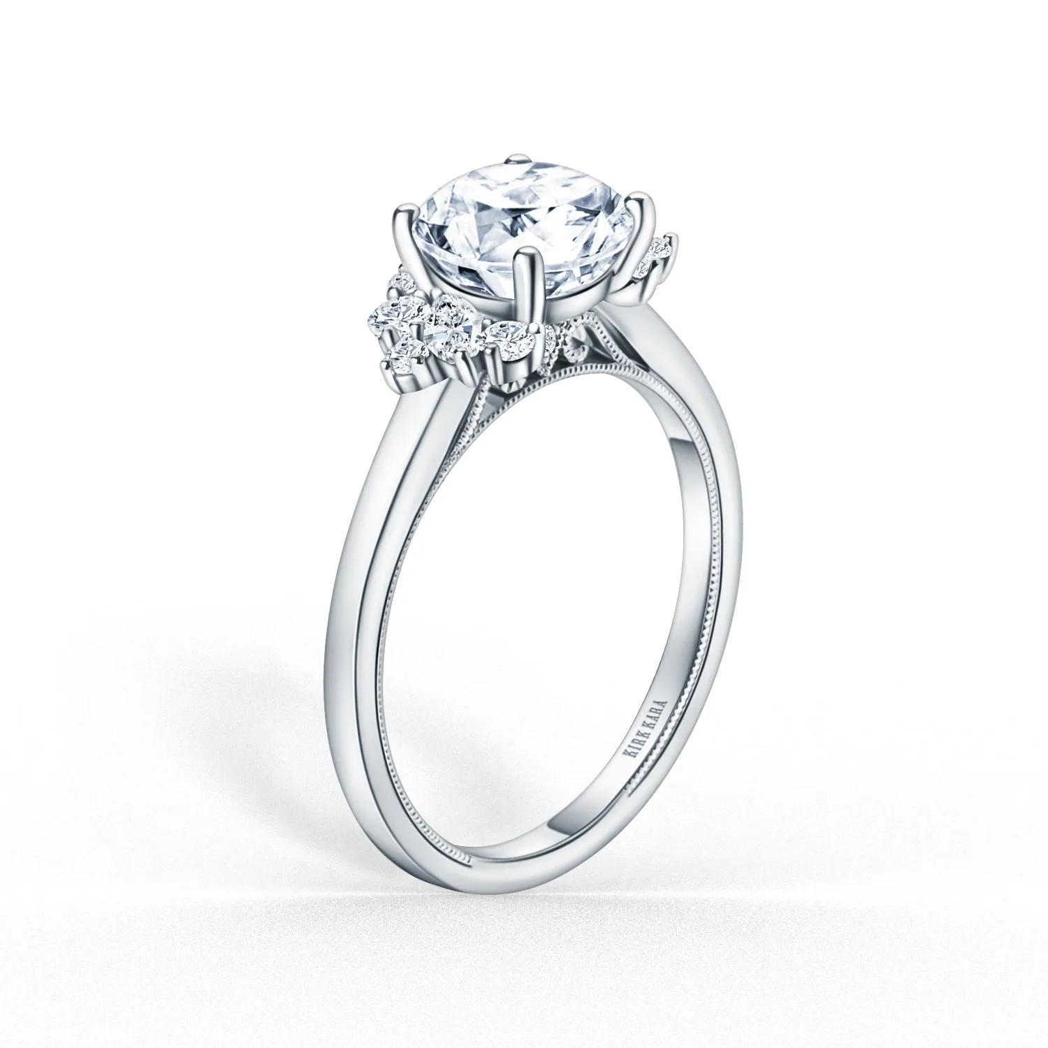 Fancy Cluster Boho Diamond Engagement Ring sold by Kirk Kara product image thumbnail 2