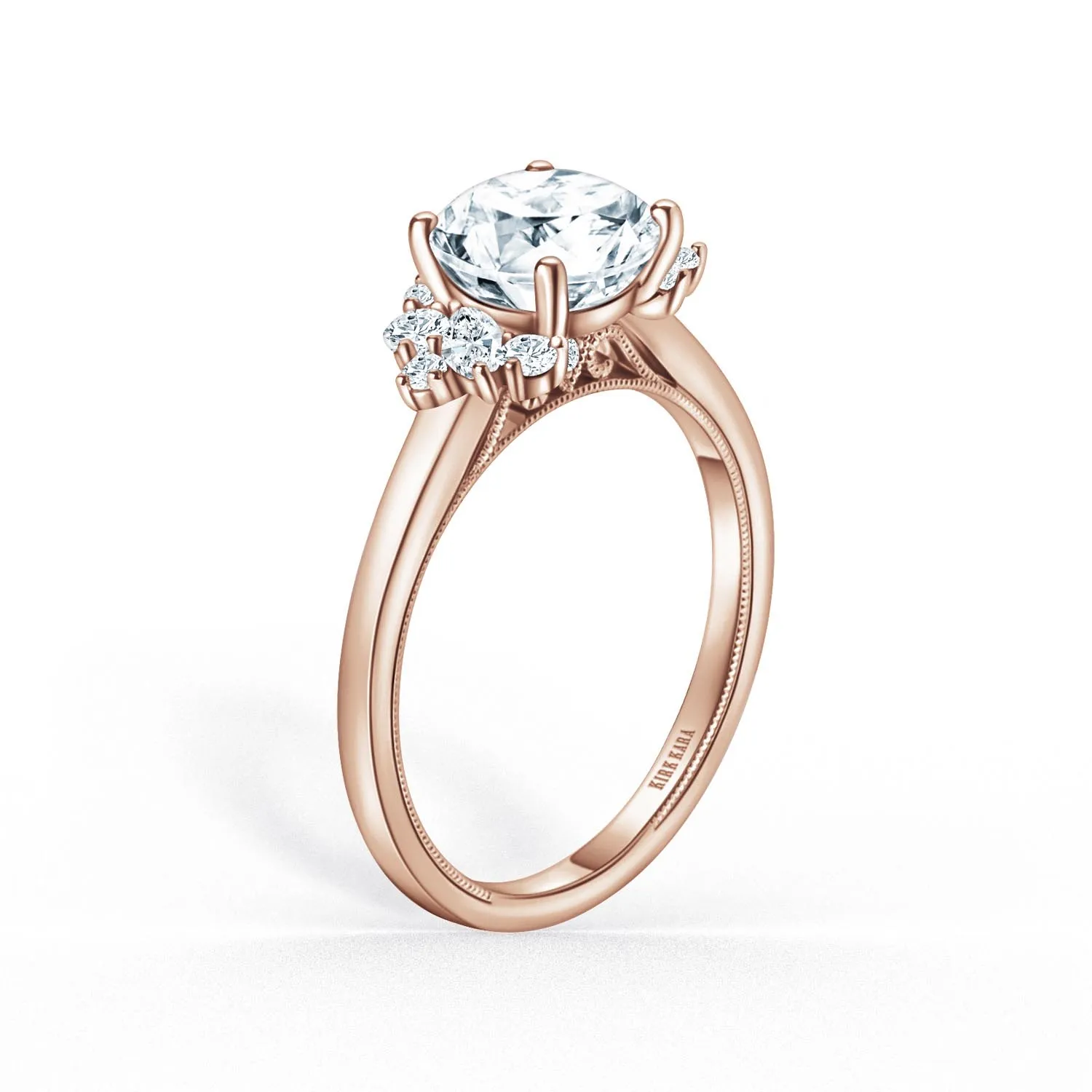 Fancy Cluster Boho Diamond Engagement Ring sold by Kirk Kara product image thumbnail 5